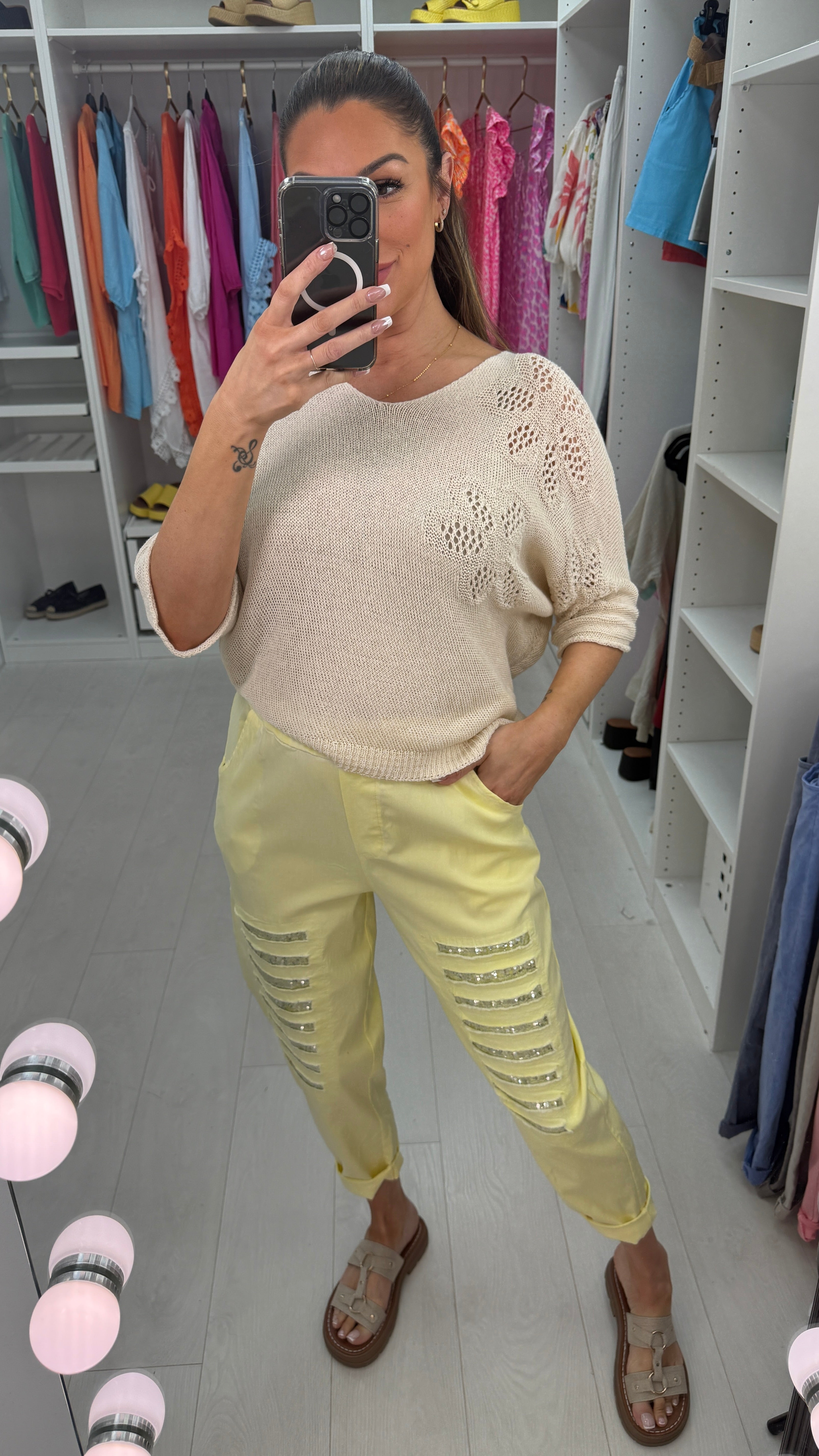 Zuma Ripped Sequin Detail Joggers