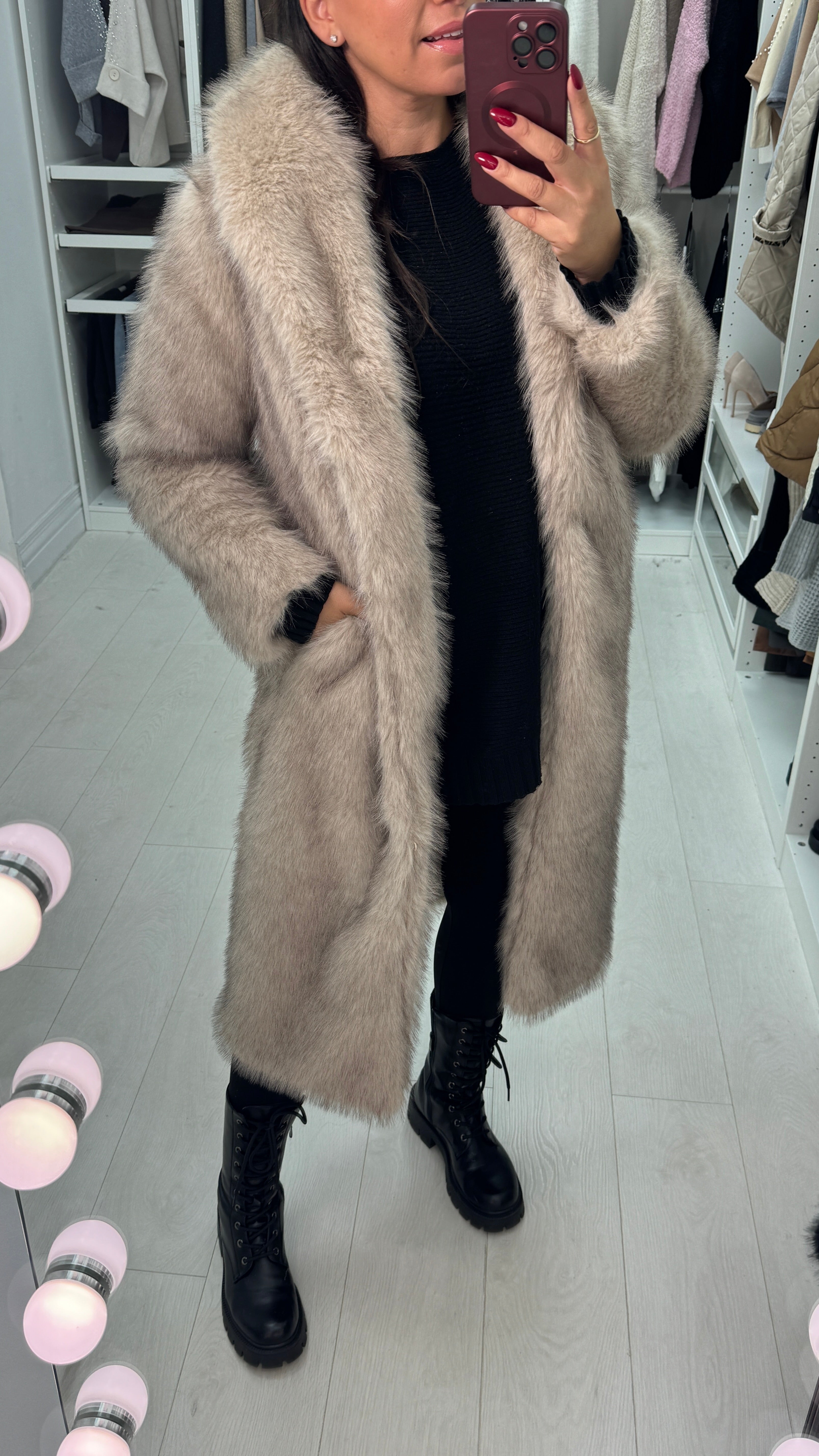 Danilla Faux Fur Long Coat