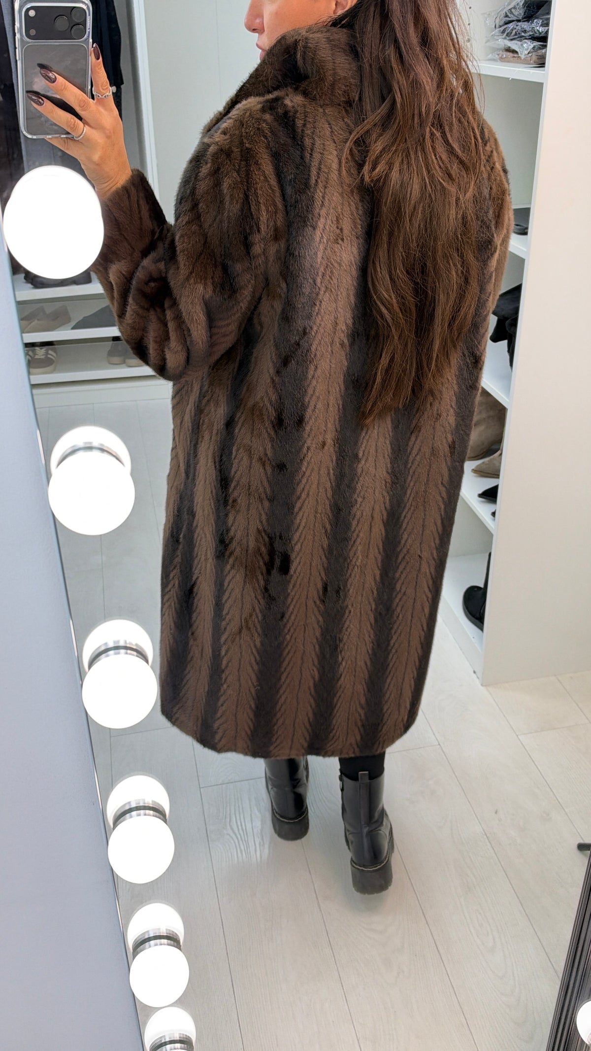 Kallista Button Front Faux Fur Coat