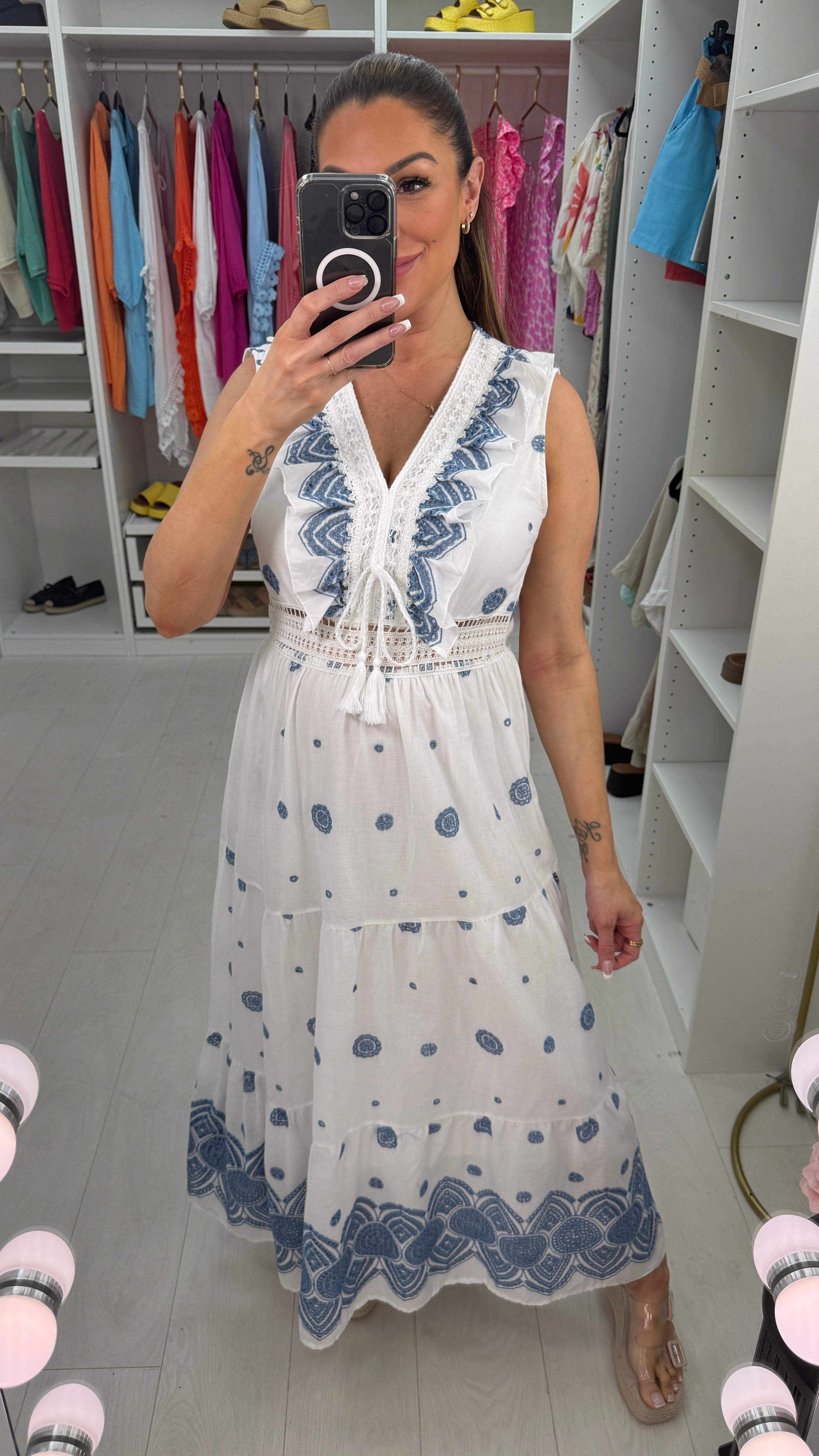 Violeta Embroidered Detail Maxi Dress