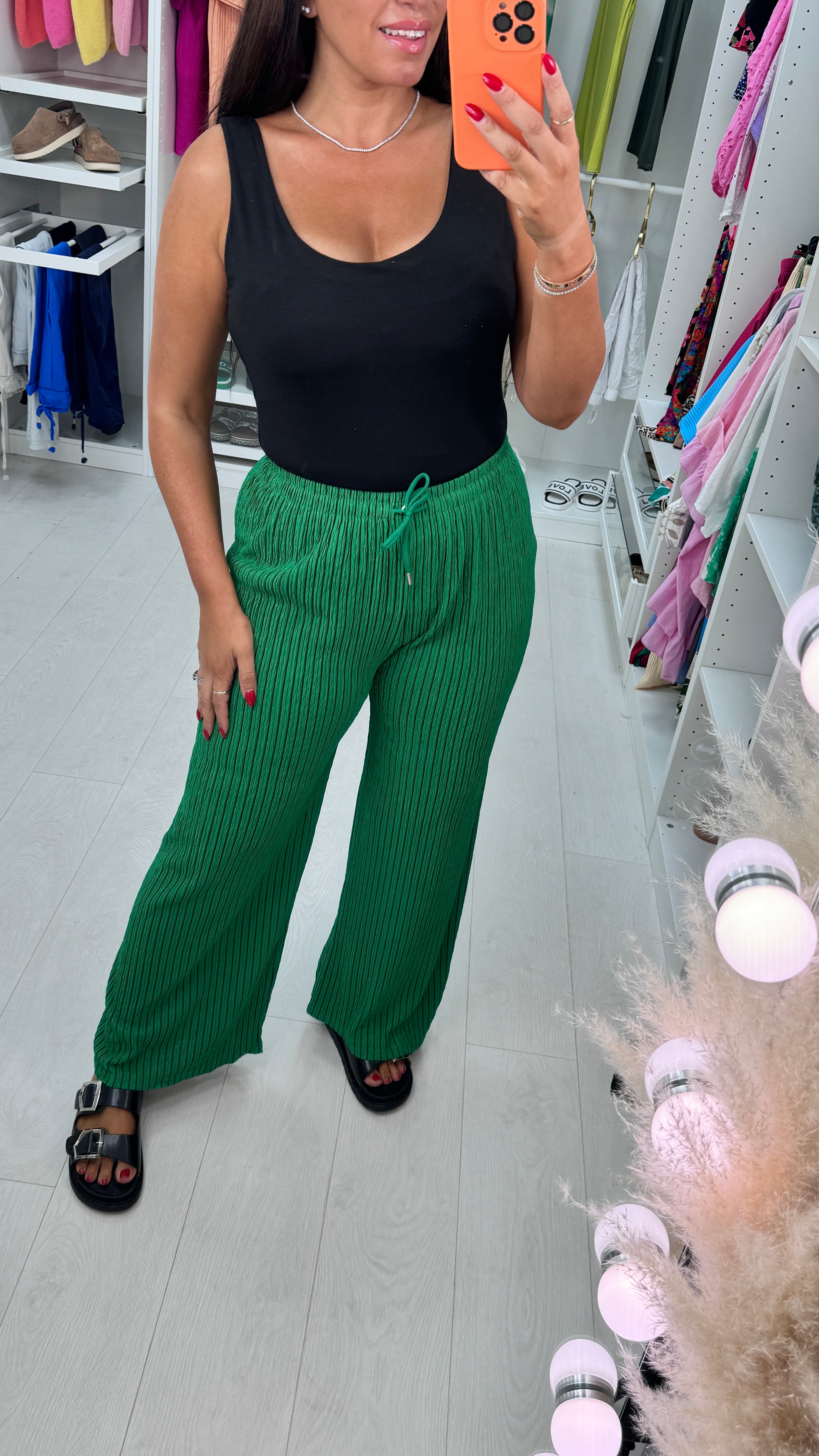 Shania Pleated Striped Trousers