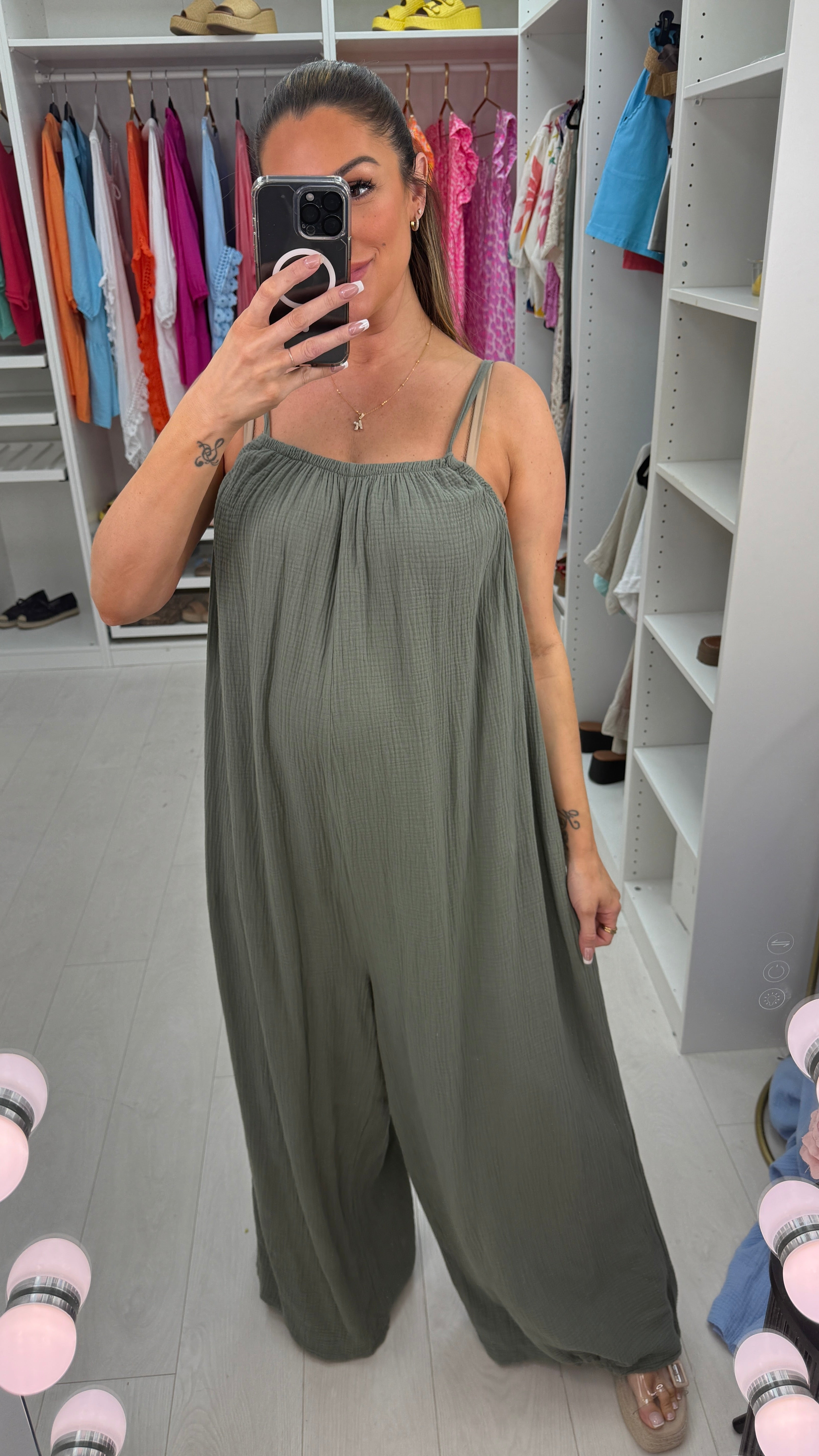 Florbela Cheesecloth Wide Leg Jumpsuit