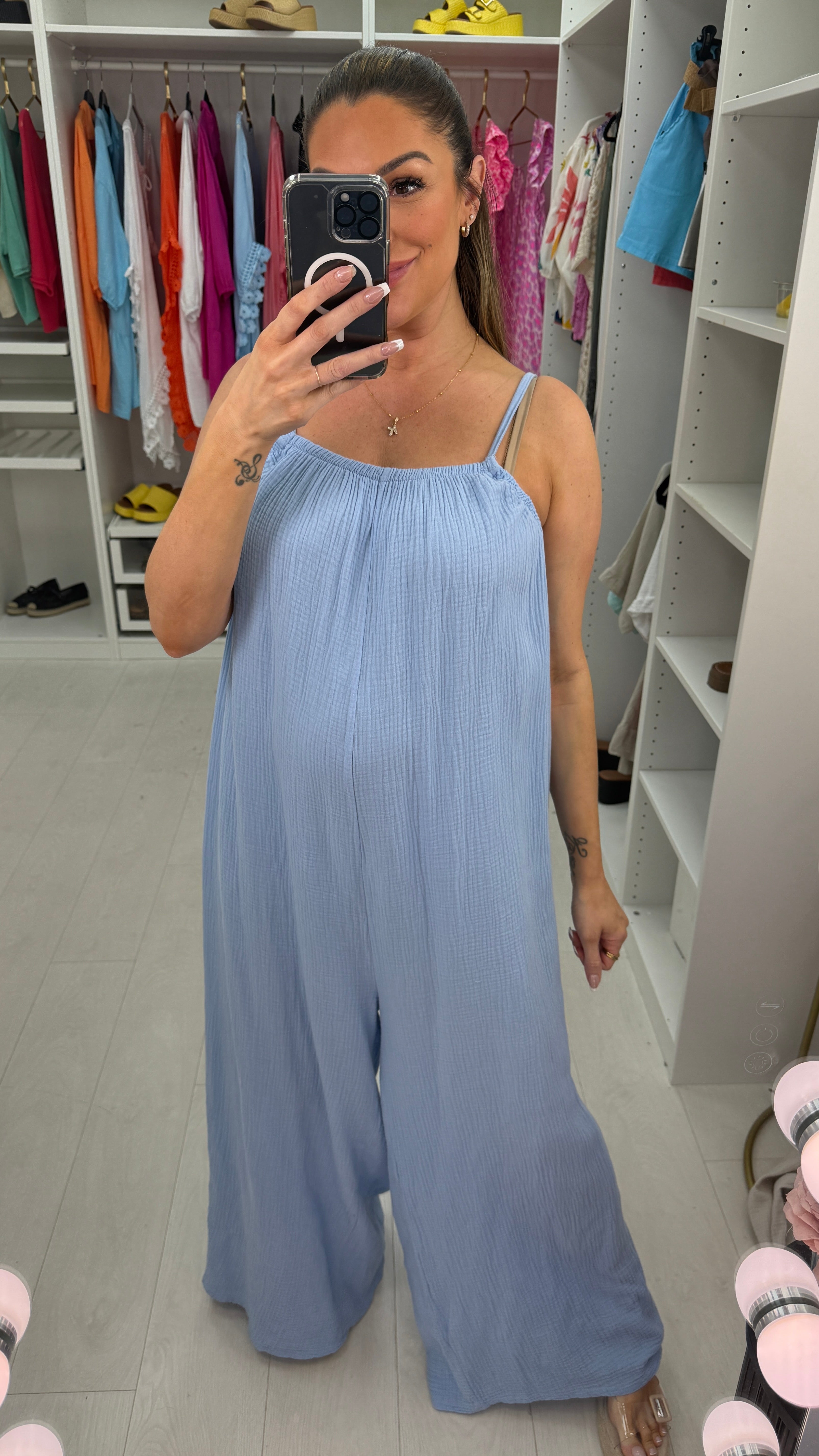 Florbela Cheesecloth Wide Leg Jumpsuit