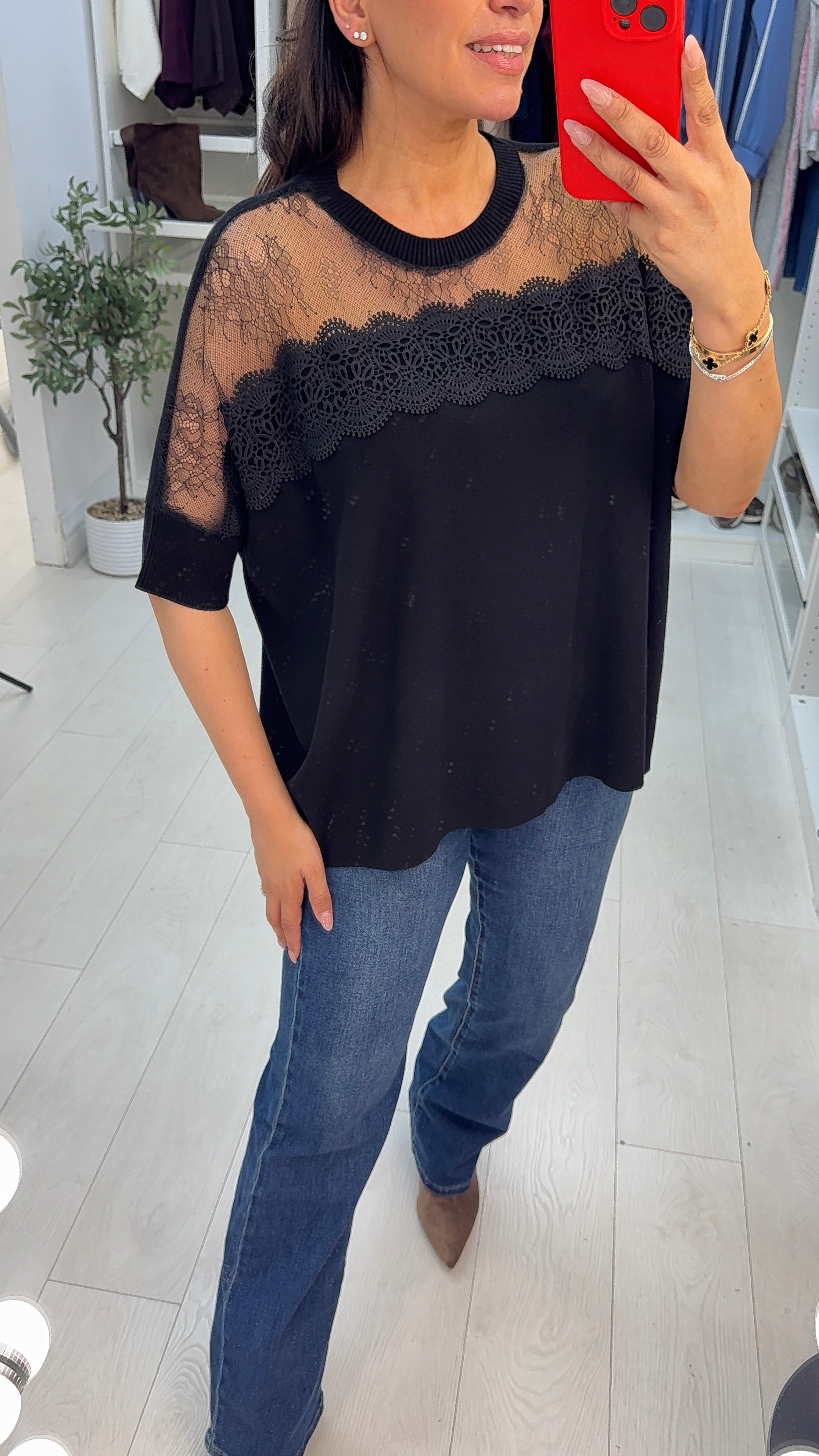 Ellowyn Lace Detailed Knit Top