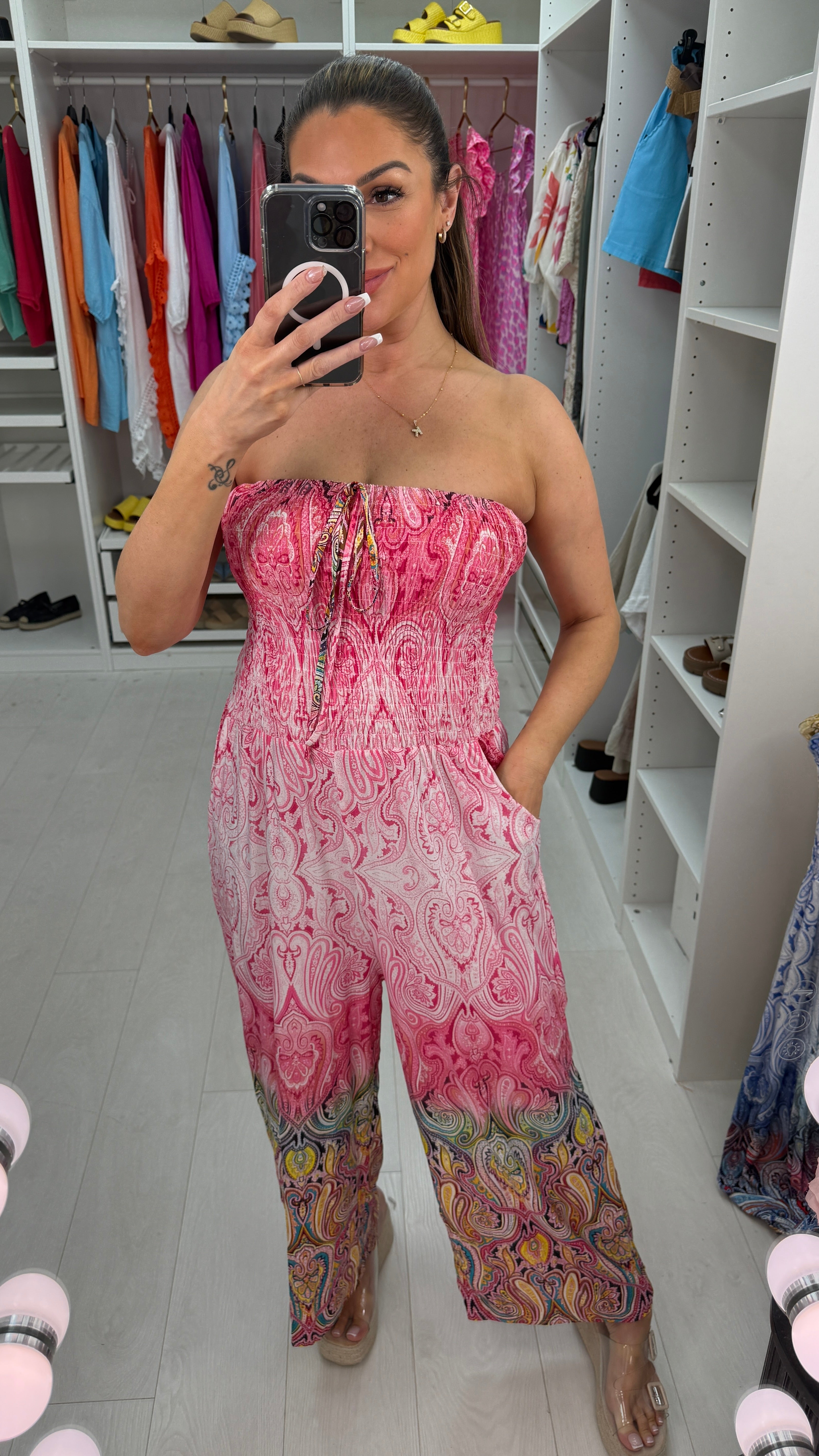 Jemina Paisley Print Elasticated Bust Magic Jumpsuit