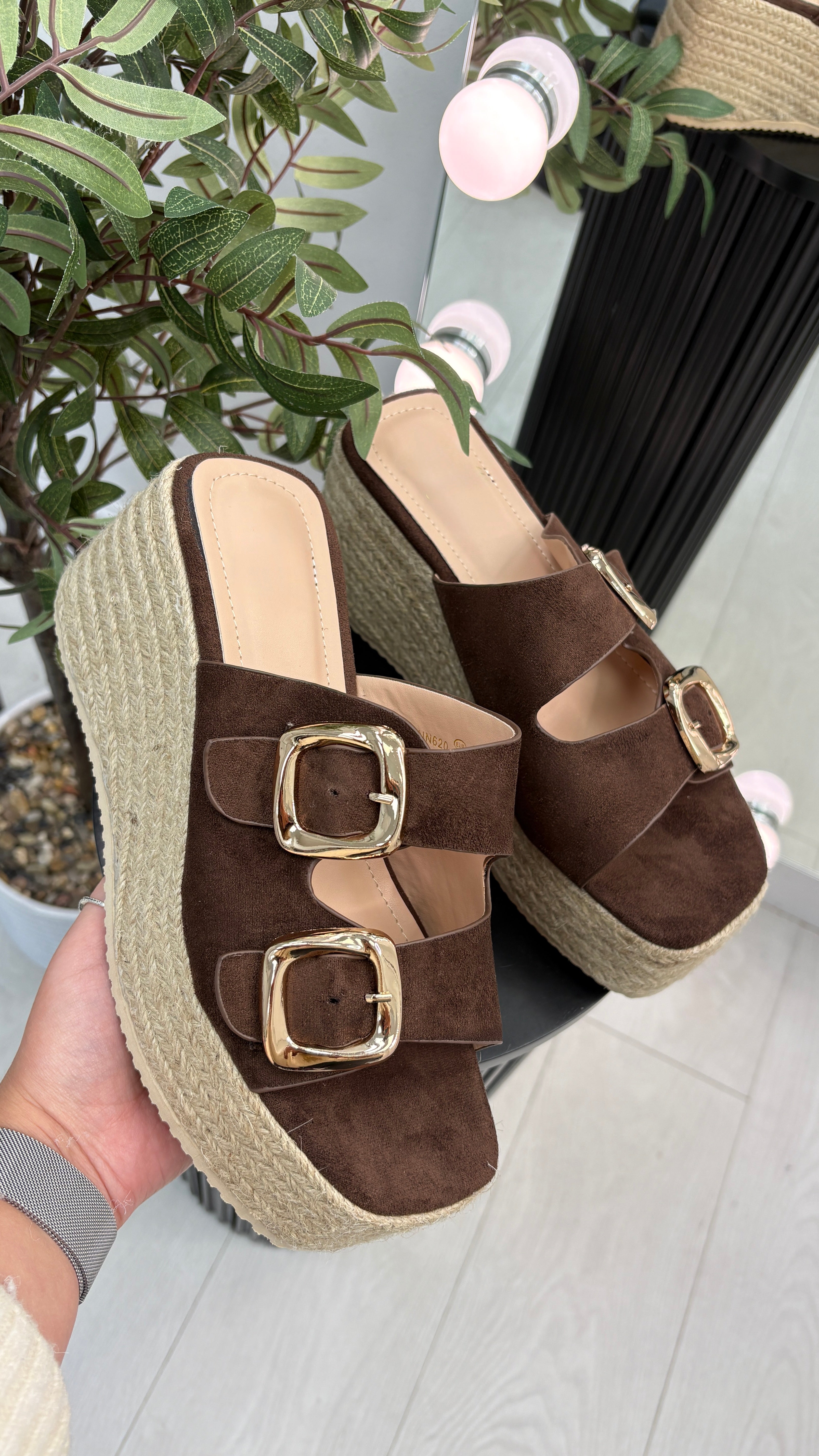 Dottie Woven Platform Buckle Mules