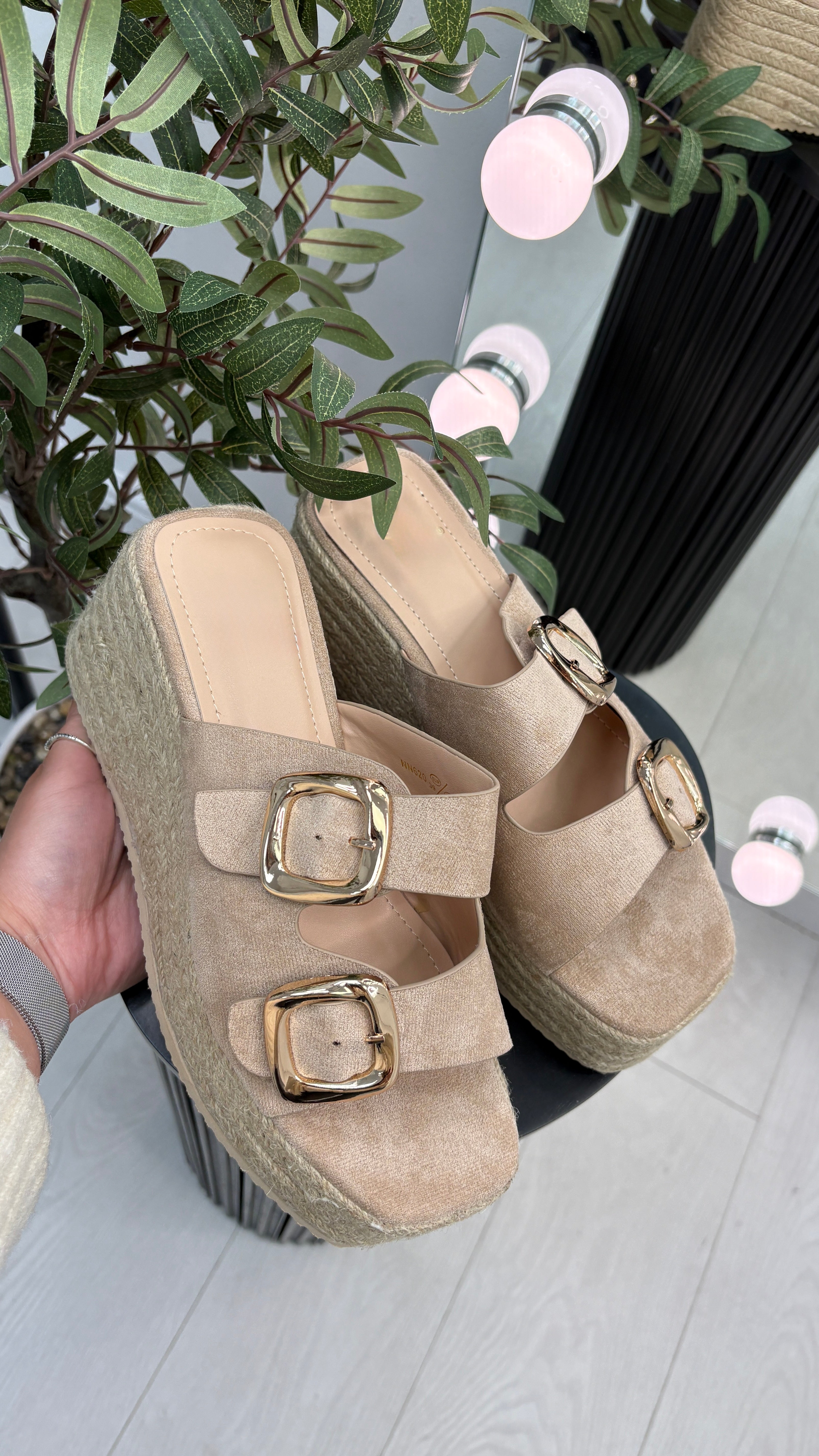 Dottie Woven Platform Buckle Mules