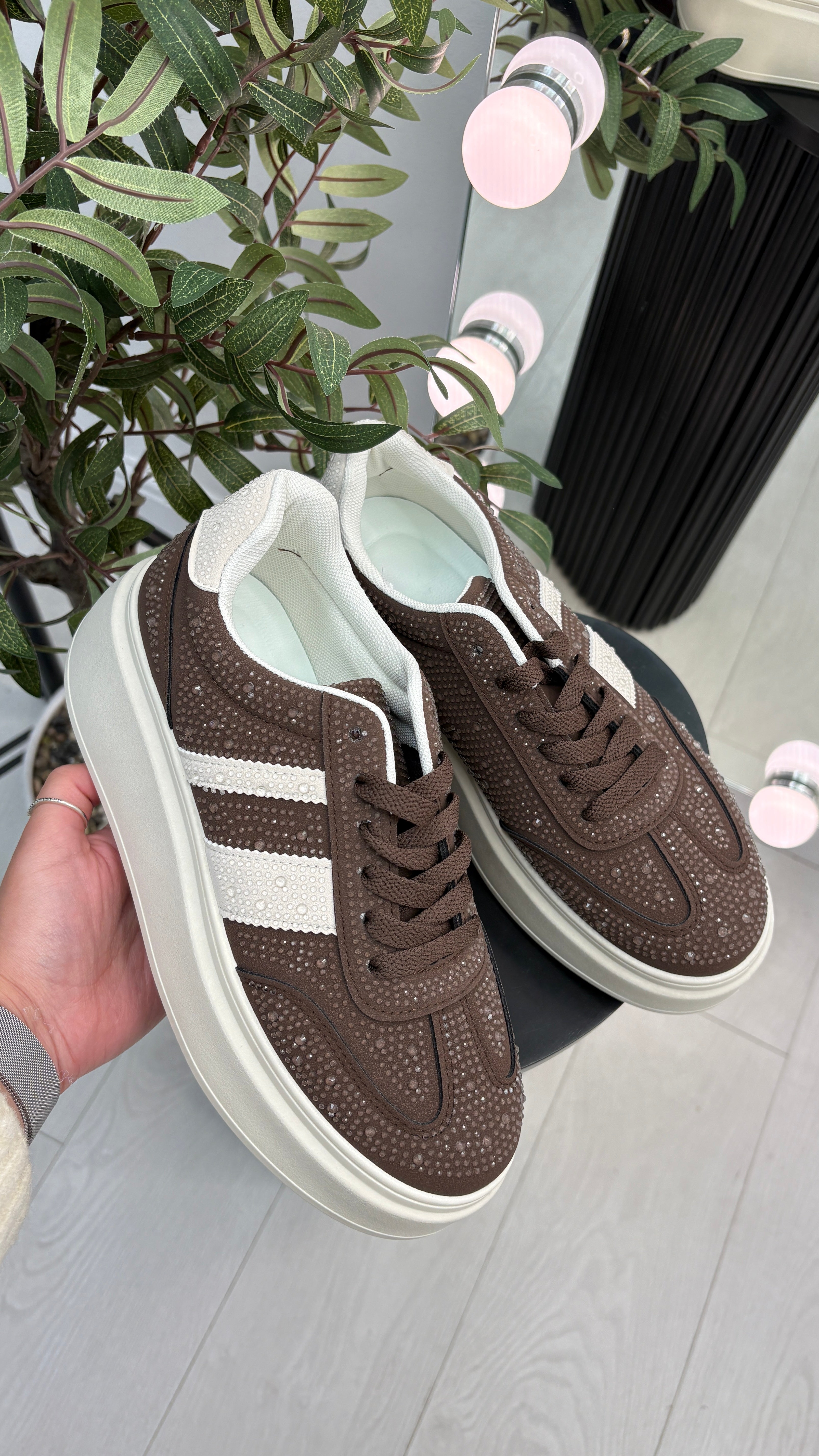 Tabitha Embellished Platform Trainers