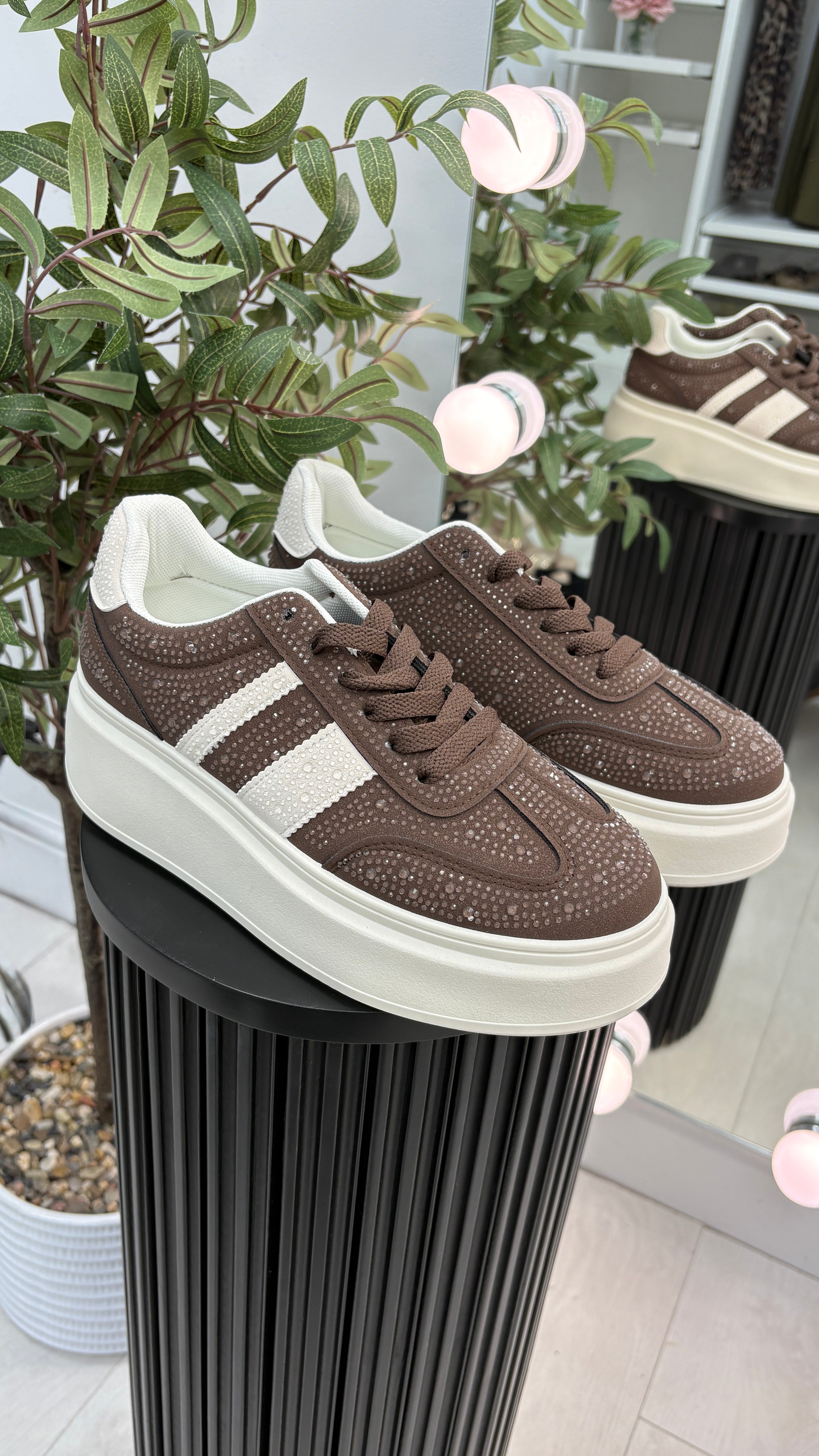 Tabitha Embellished Platform Trainers