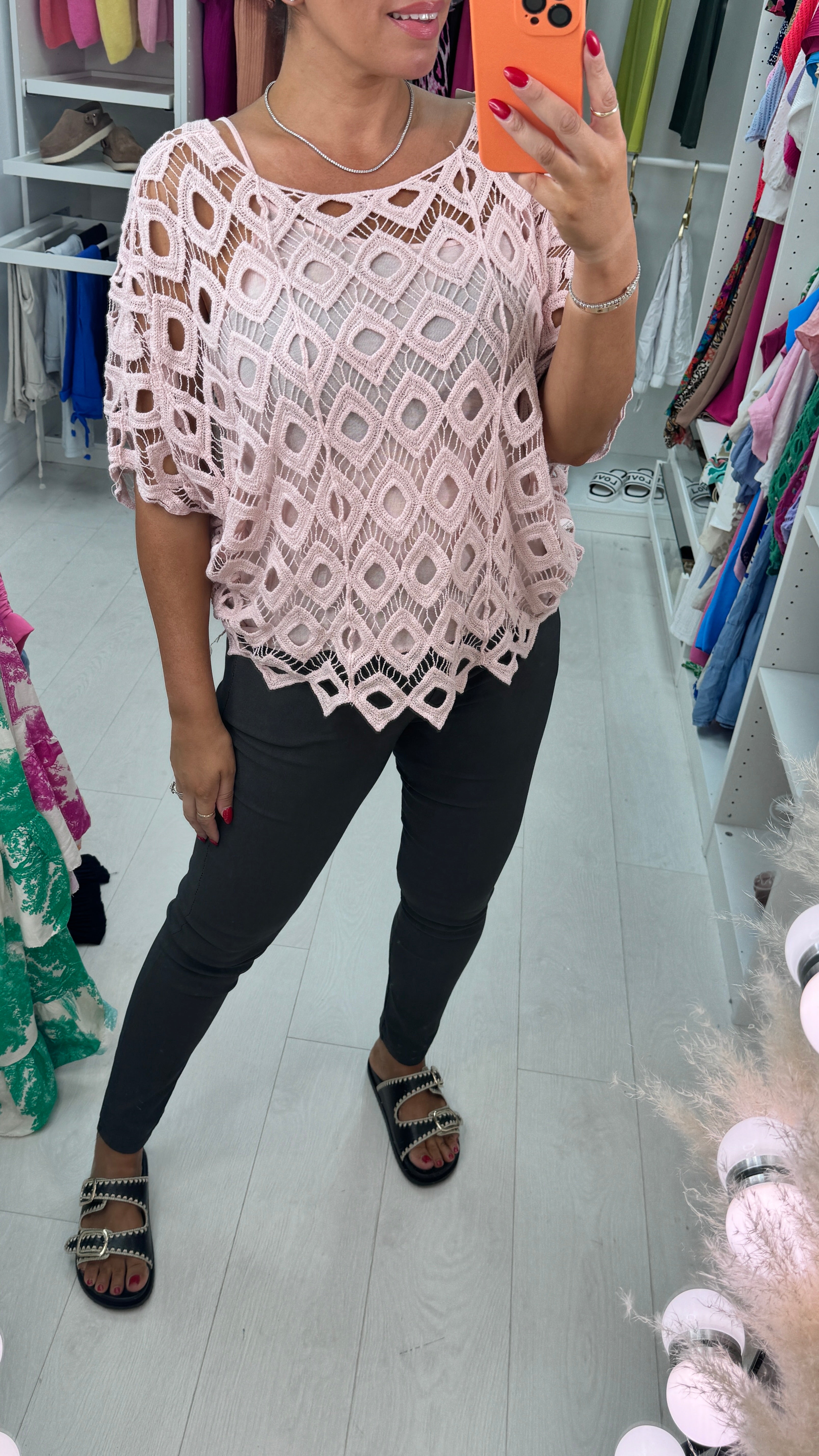 Naida Crochet Batwing Top