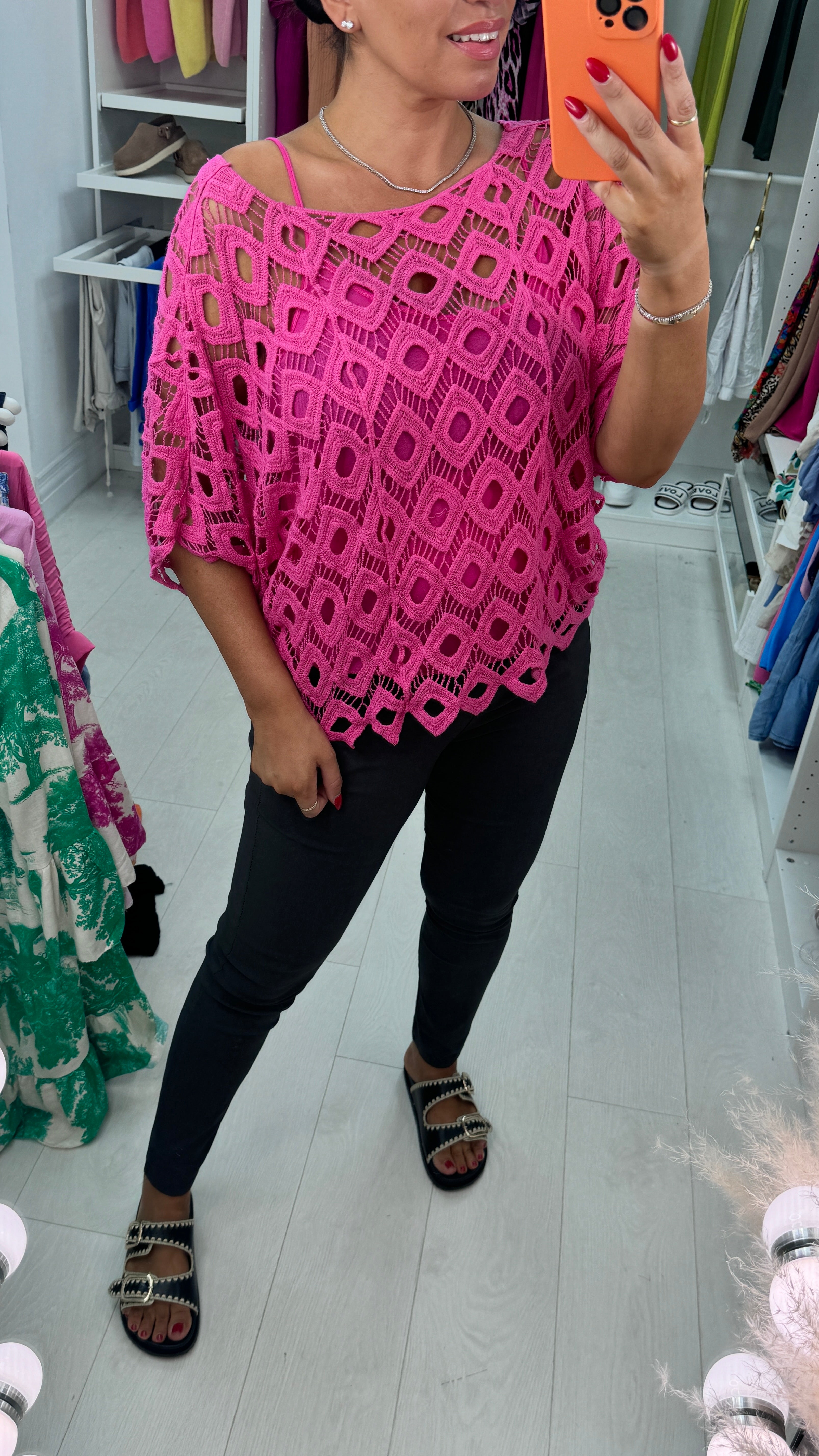 Naida Crochet Batwing Top