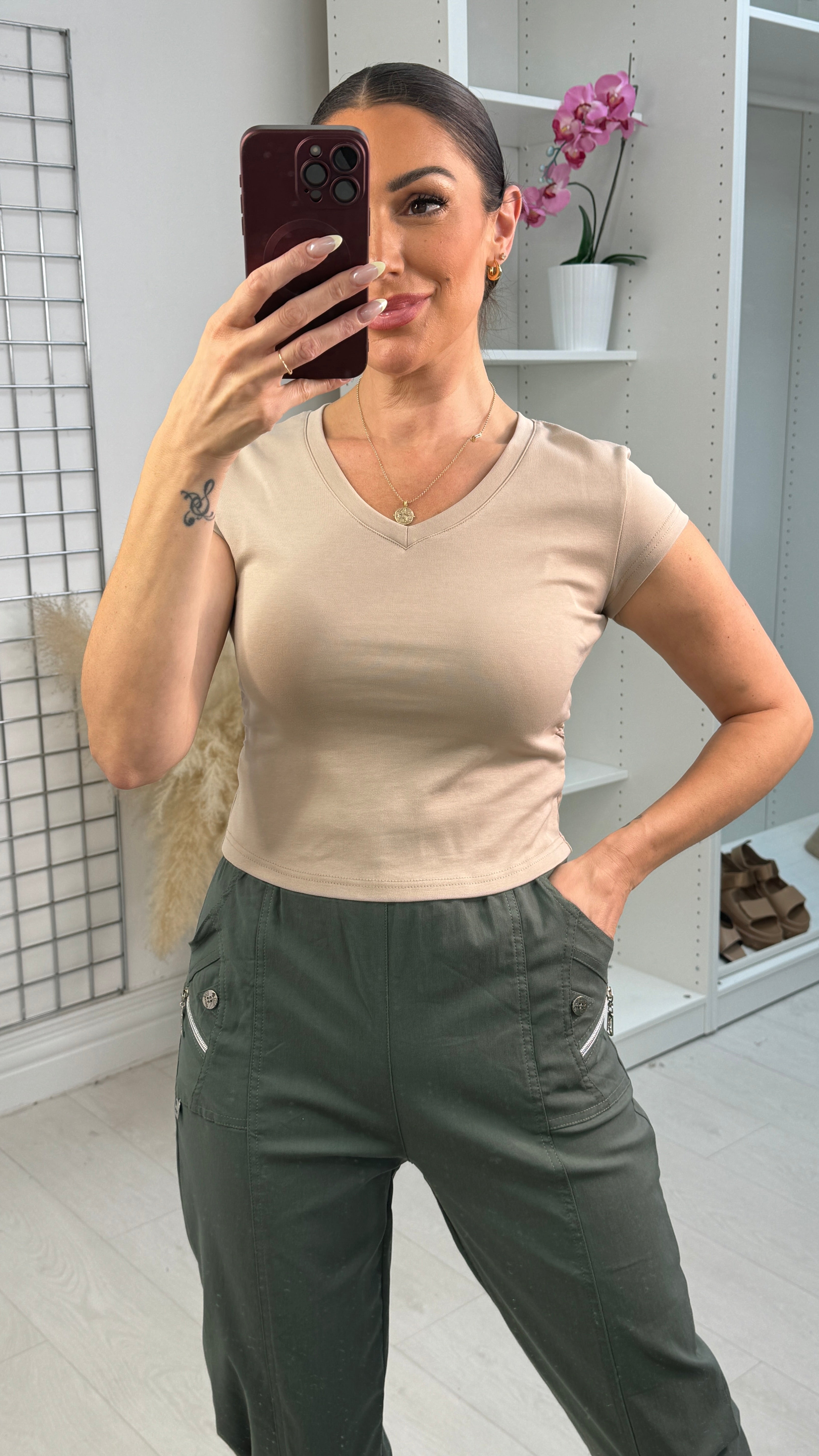 Tana Plain Runched Side T-Shirt