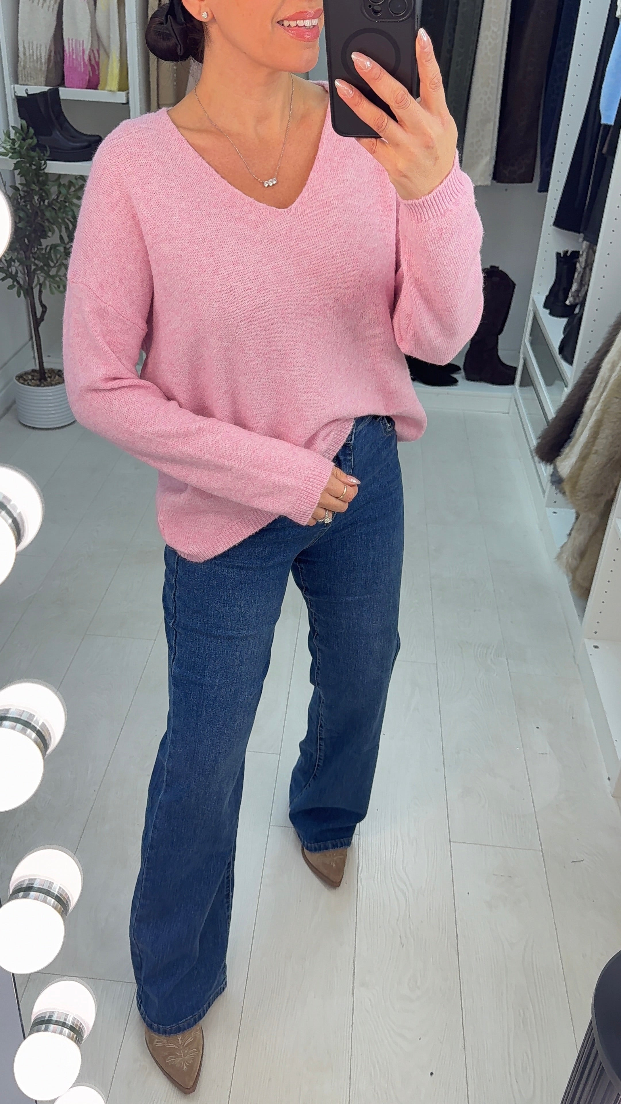 Renata Plain Super Soft V Neck Jumper