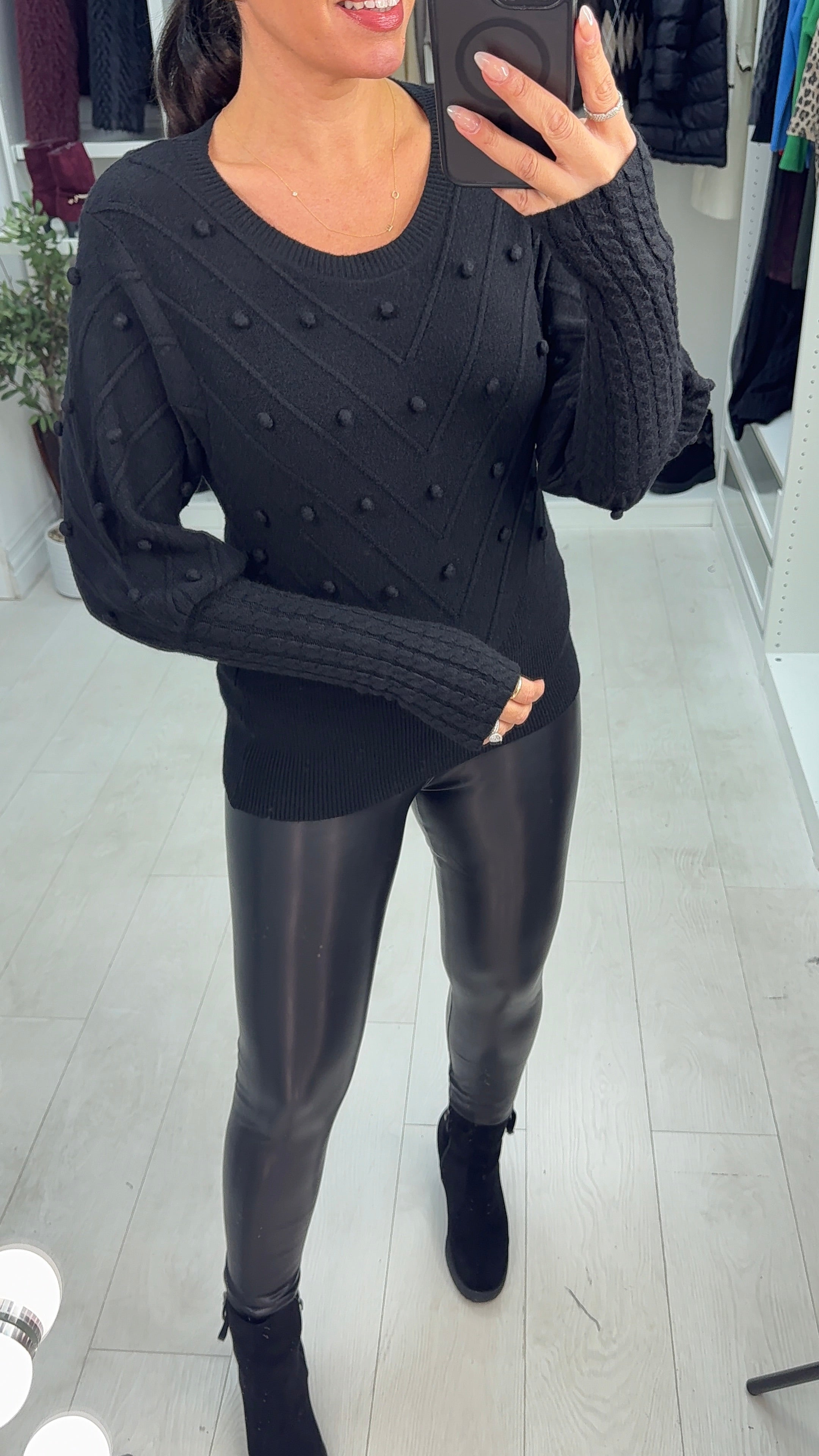 Kamila Asymmetric Balloon Sleeve Jumper