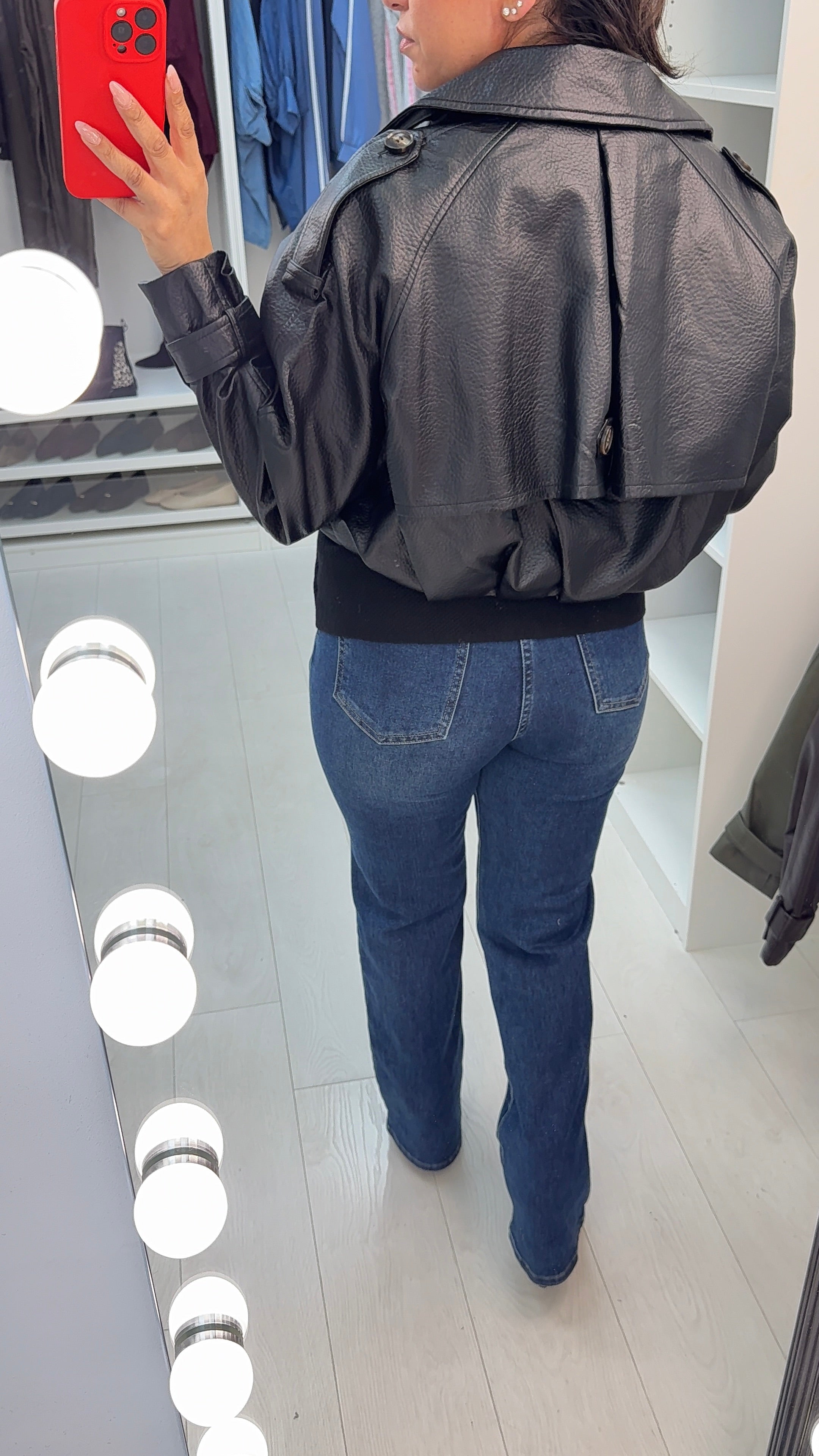 Yavanna Cropped Faux Leather Jacket