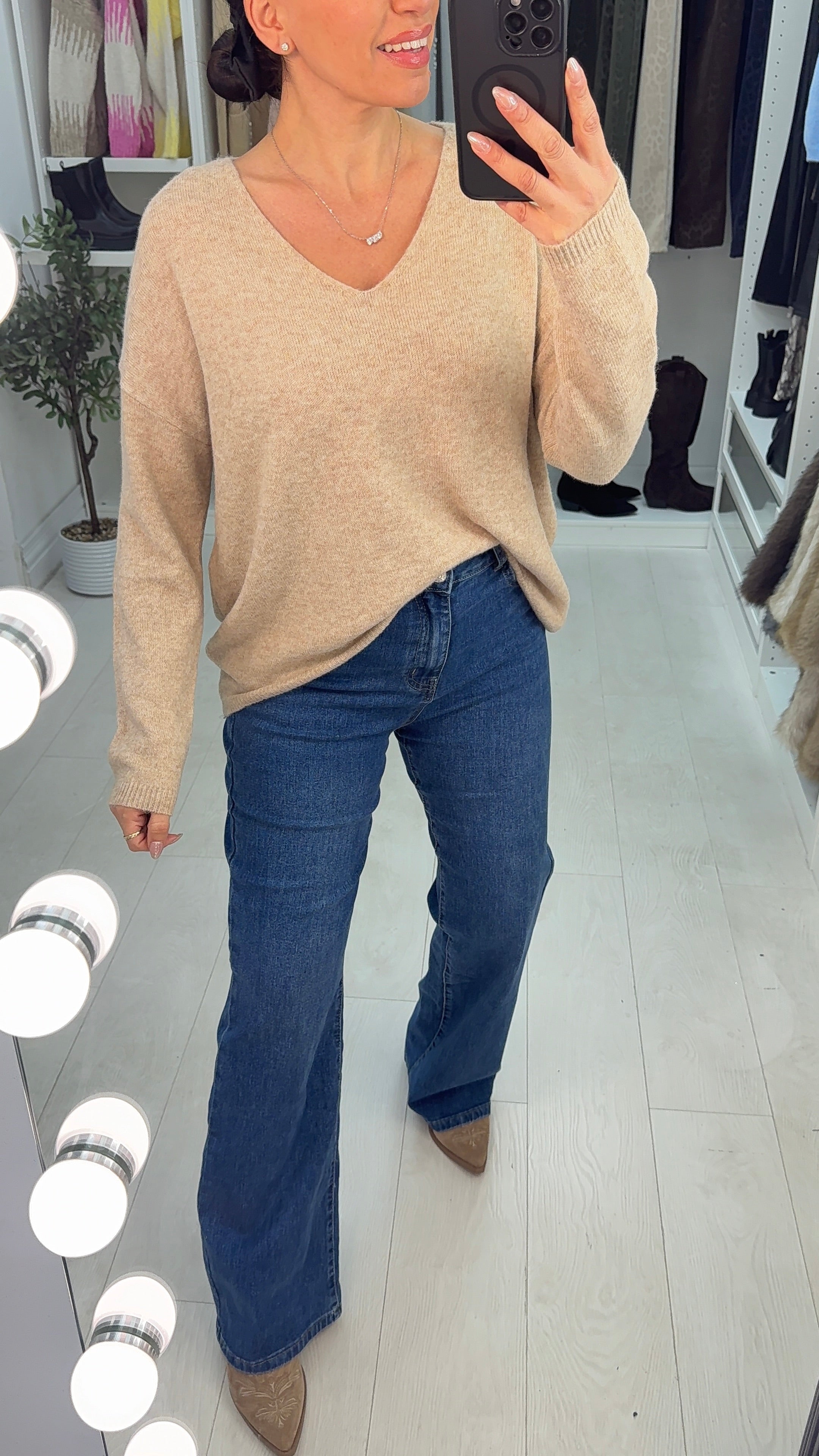 Renata Plain Super Soft V Neck Jumper