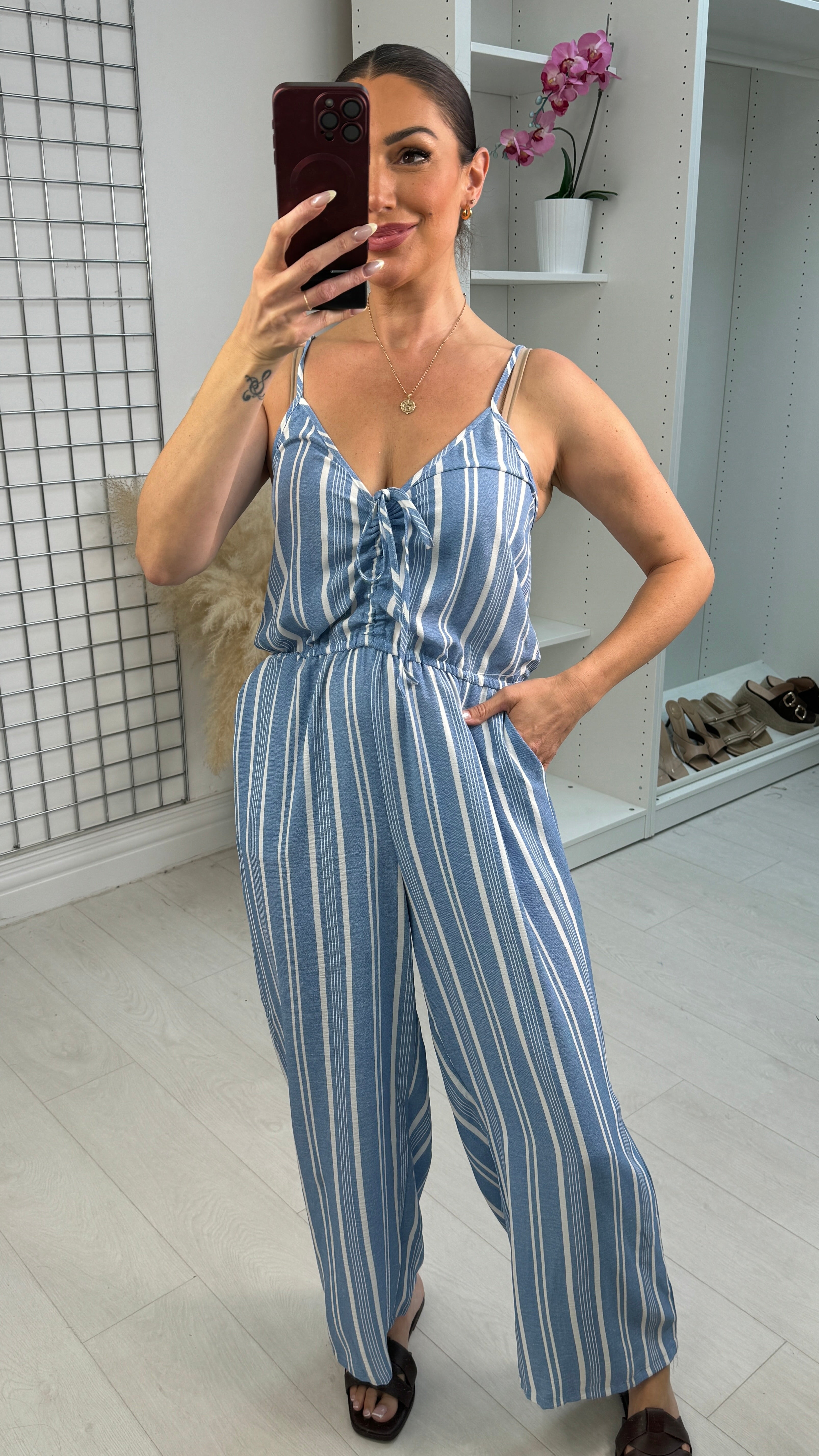 Carmen Stripe Wide Leg Jumpsuit