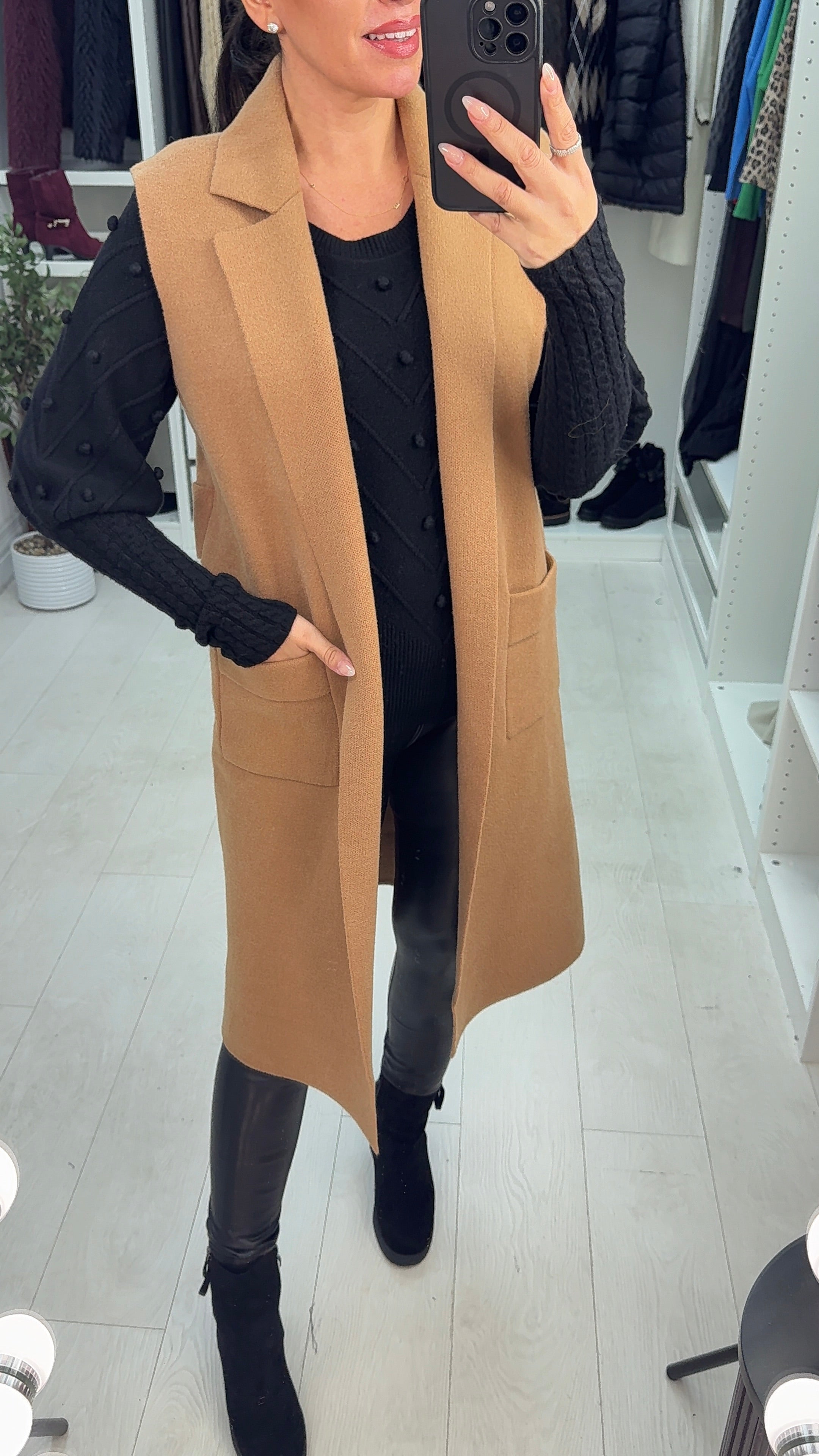 Talia Plain Open Front Knitted Gilet