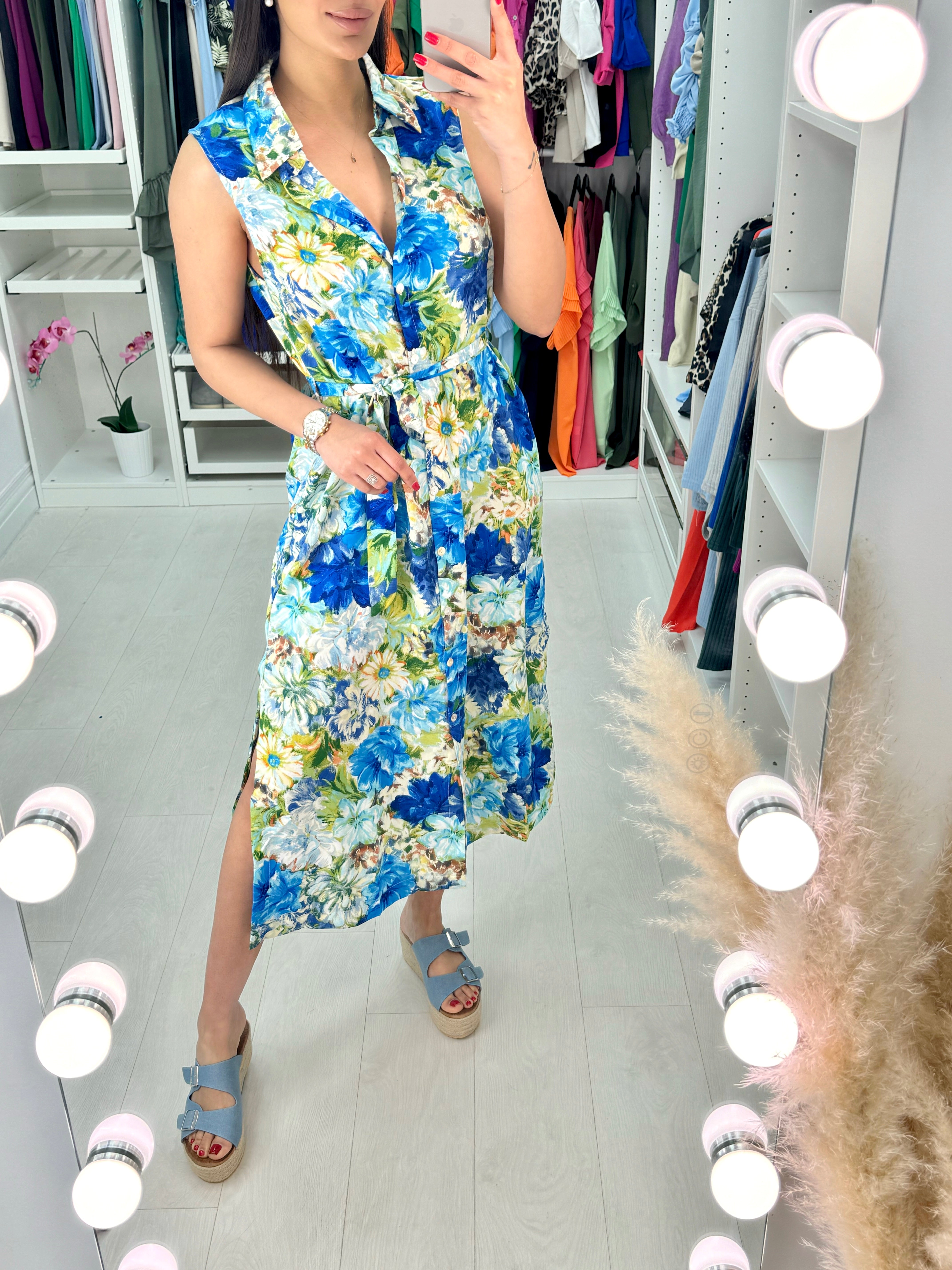 Parmis Sleeveless Smock Midi Dress