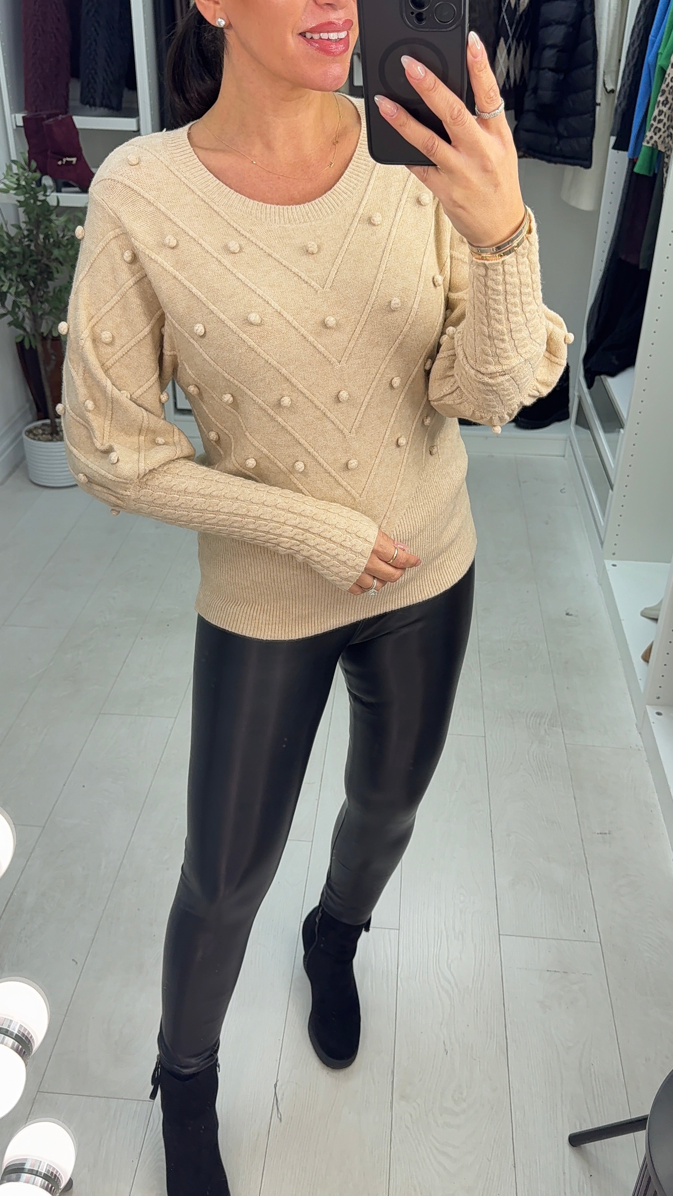 Kamila Asymmetric Balloon Sleeve Jumper