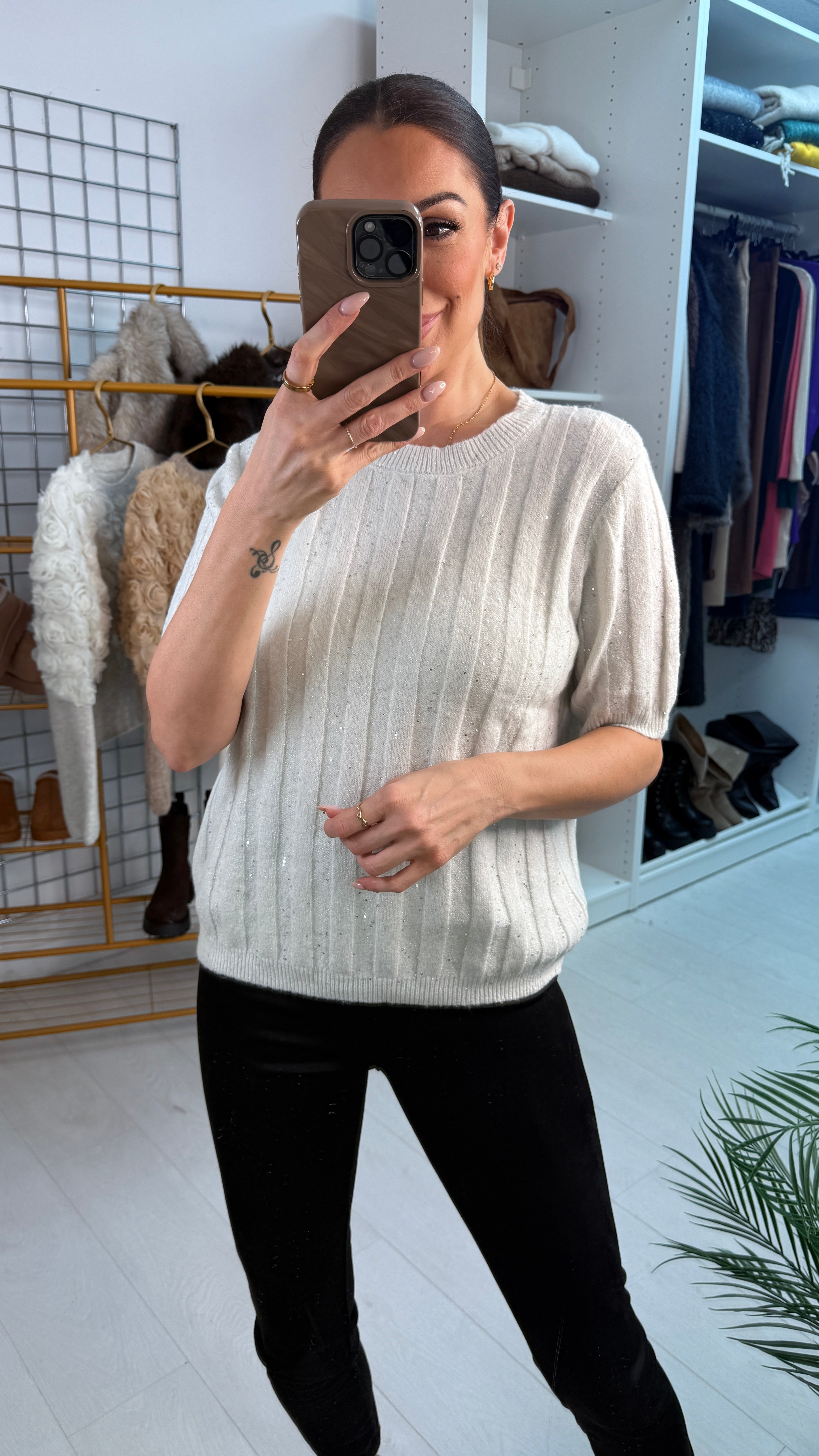 Alanis Sequin Fine Knit Jumper