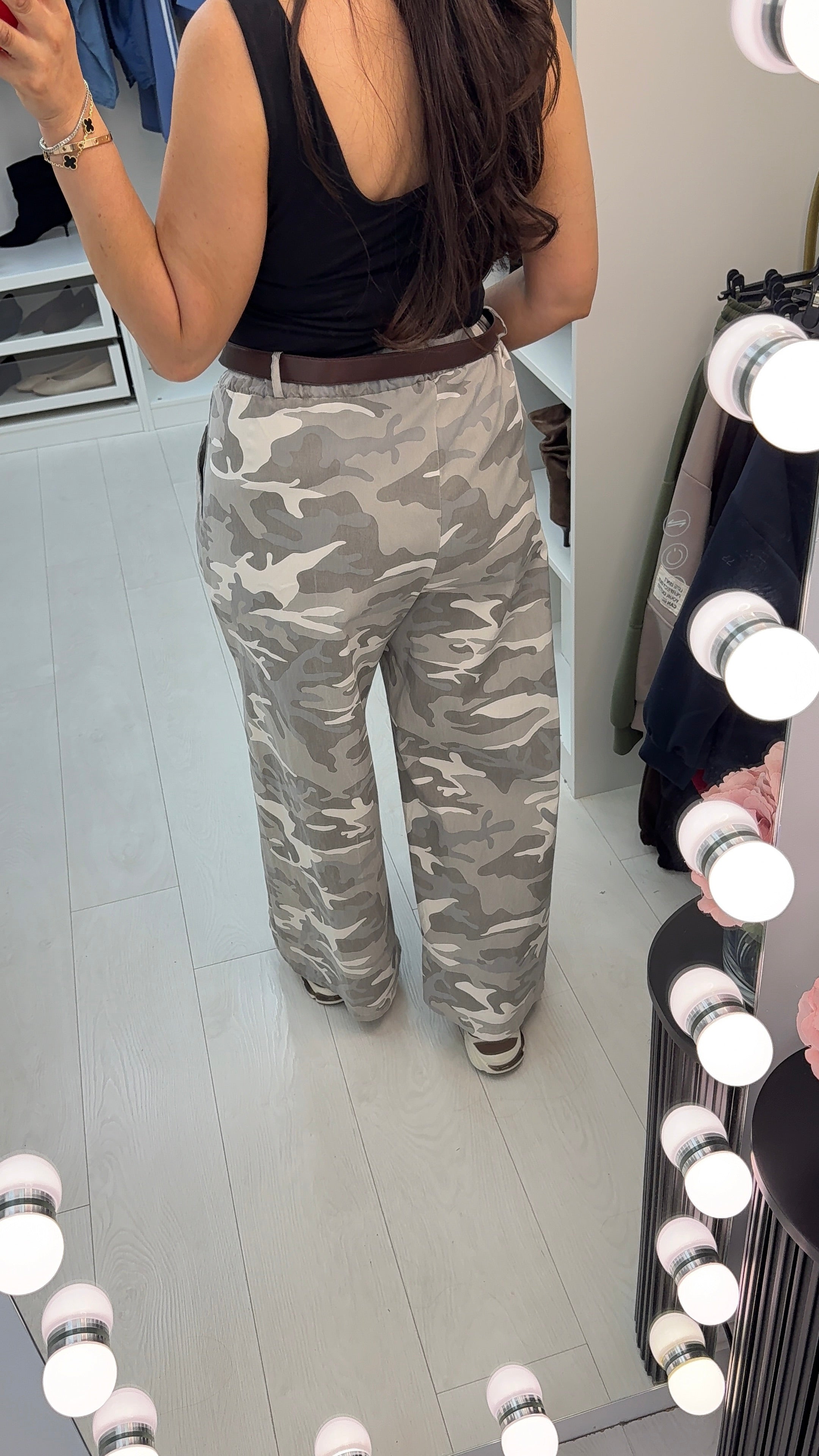 Wynell Wide Leg Camouflage Trousers
