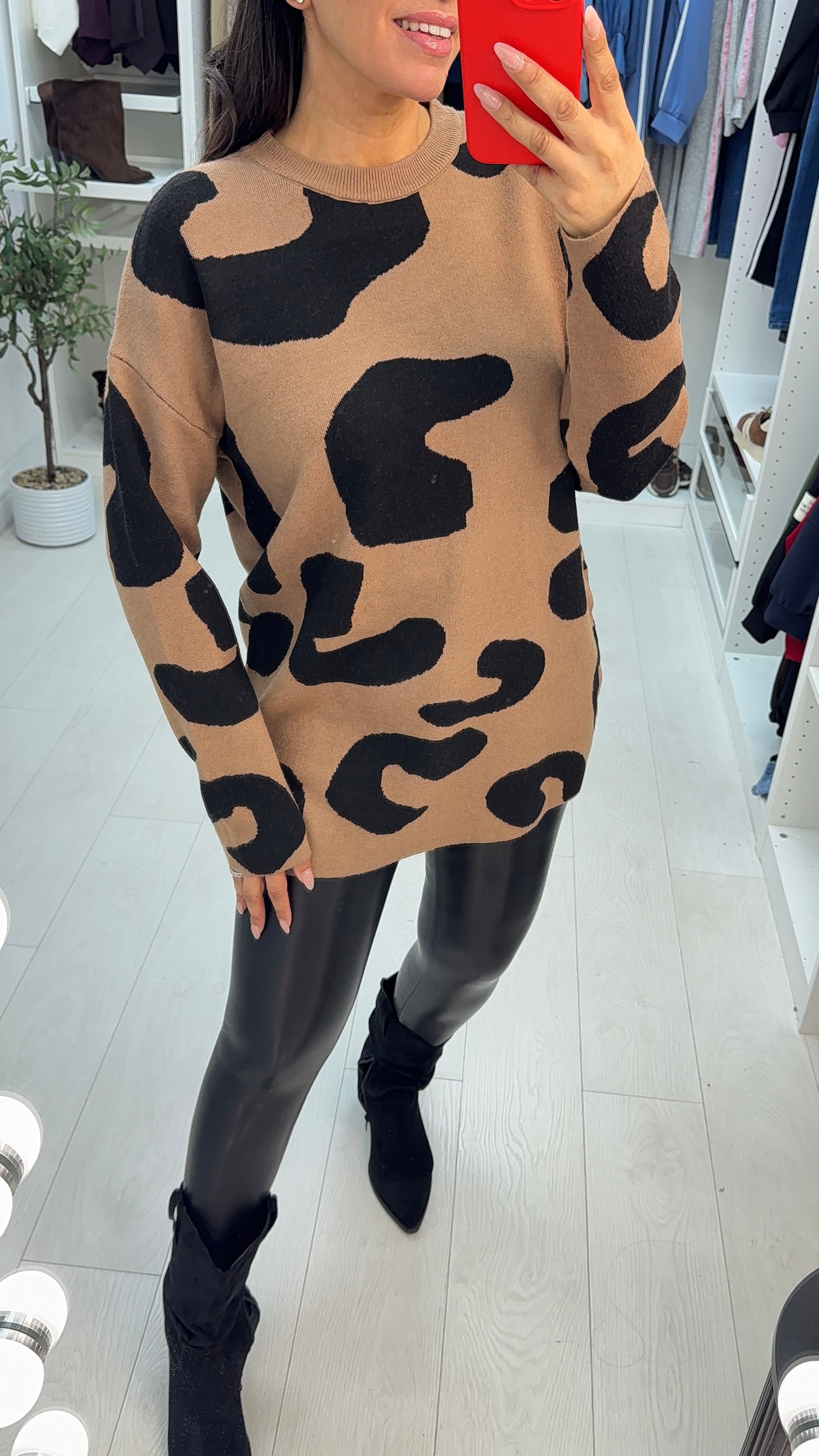 Quille Animal Print Loose Fit Jumper