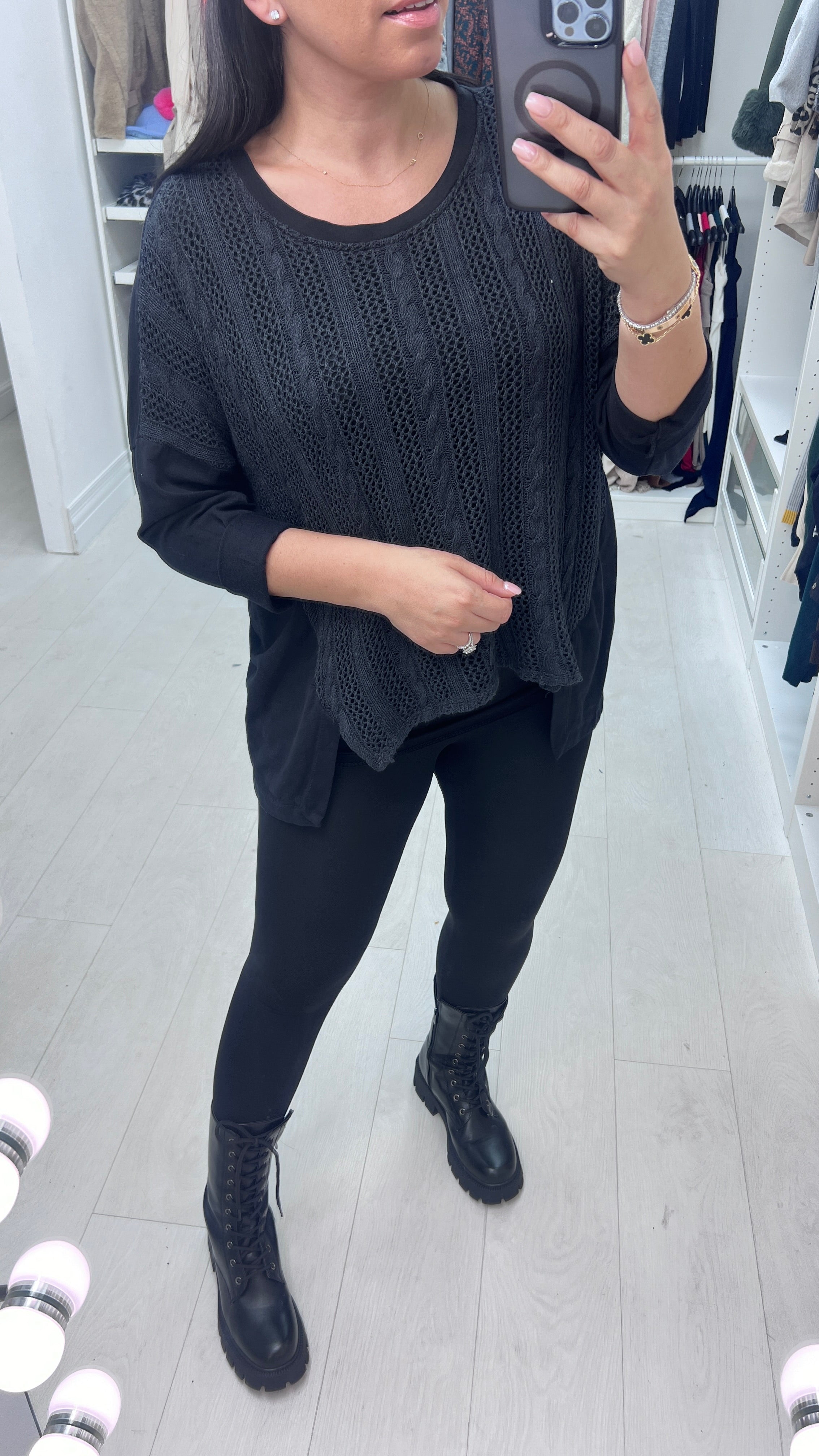 Bradey Knitted Front Sweatshirt