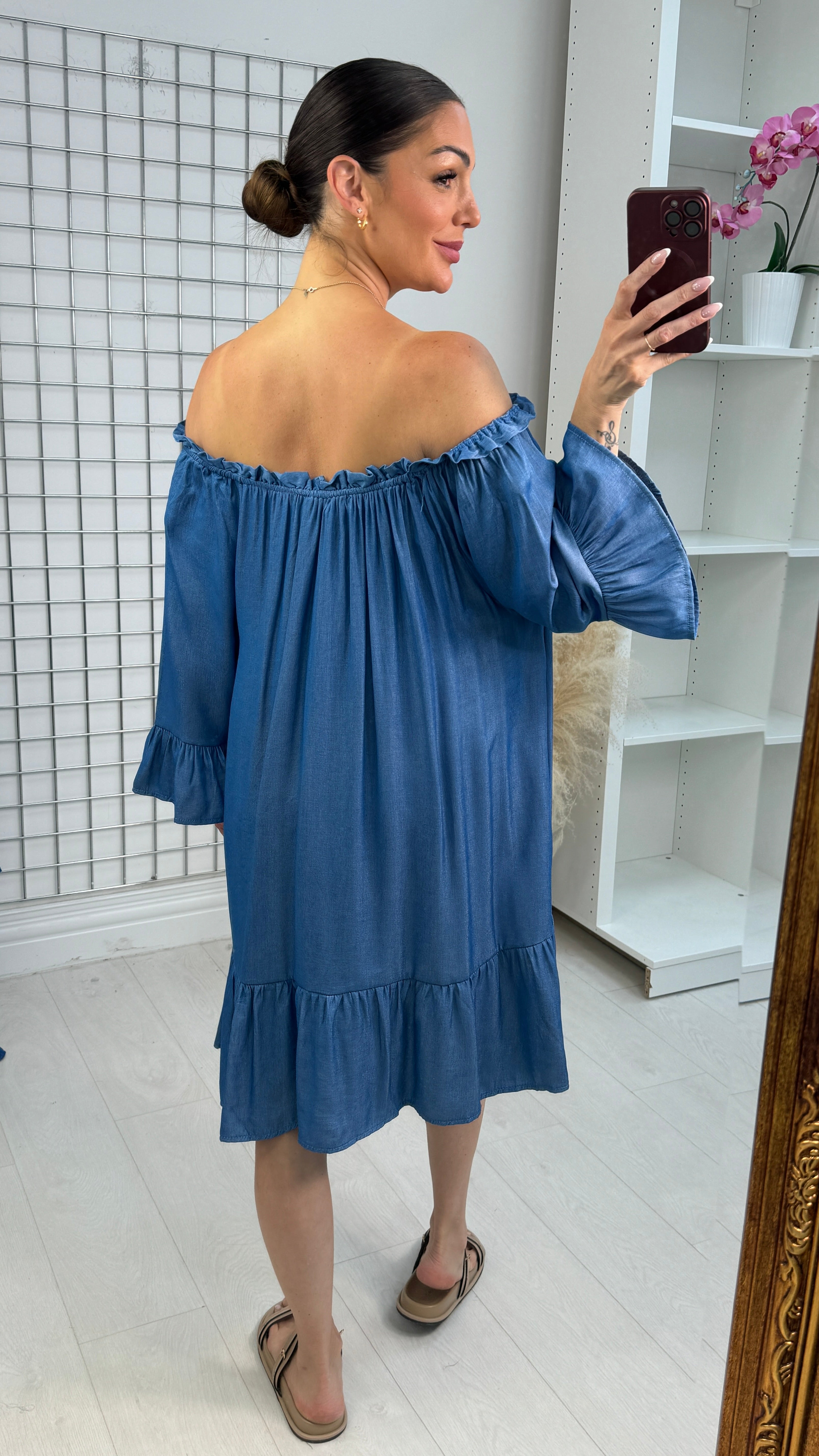 Kinsley Off-Shoulder Smock Dress