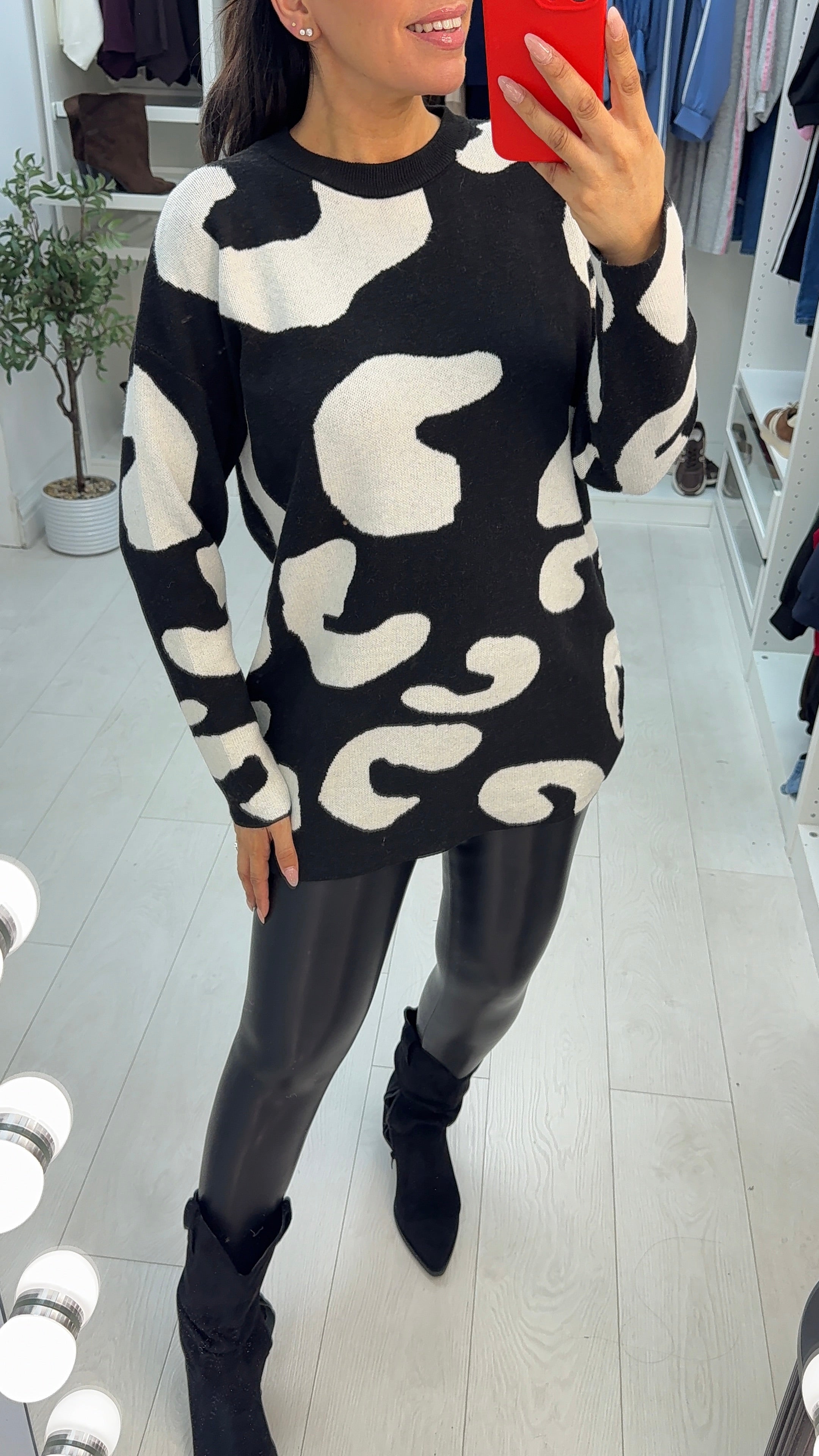 Quille Animal Print Loose Fit Jumper