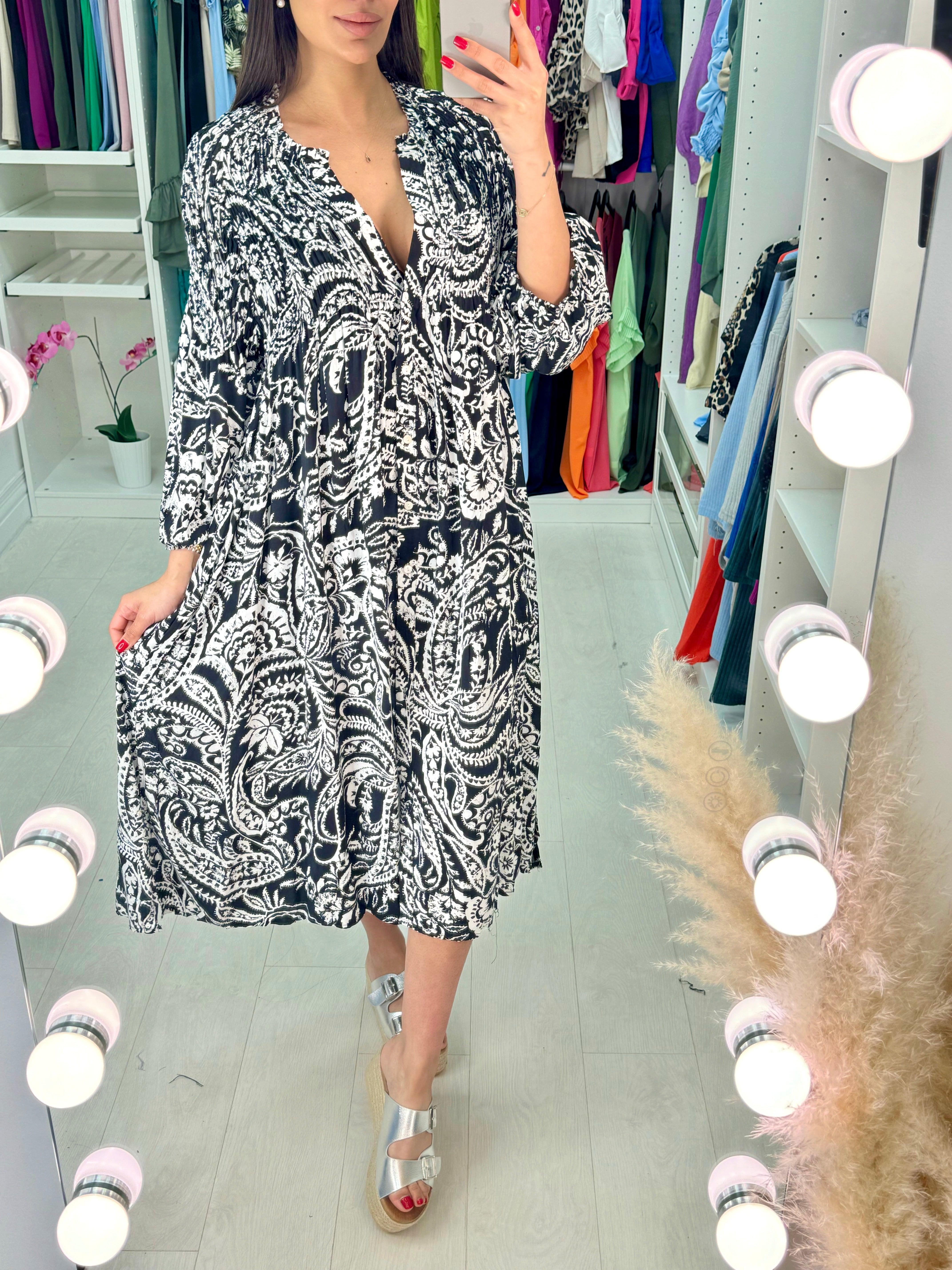 Asteriss Elasticated Bust Shirt Dress