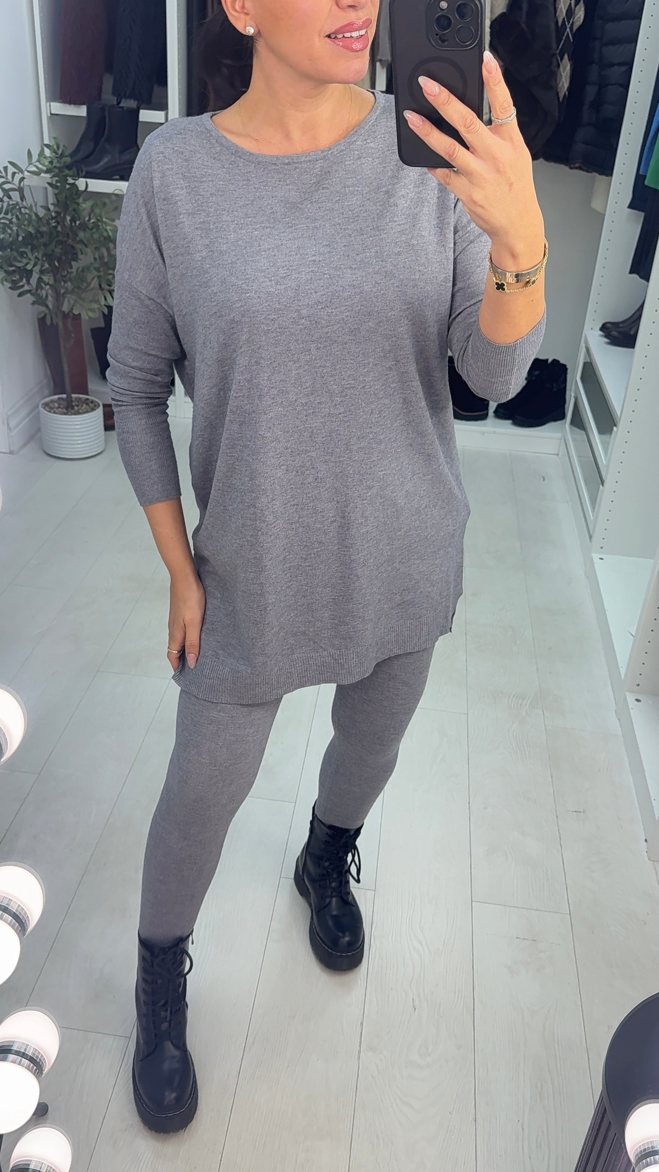 Irene Plain Knitted Loungewear Set