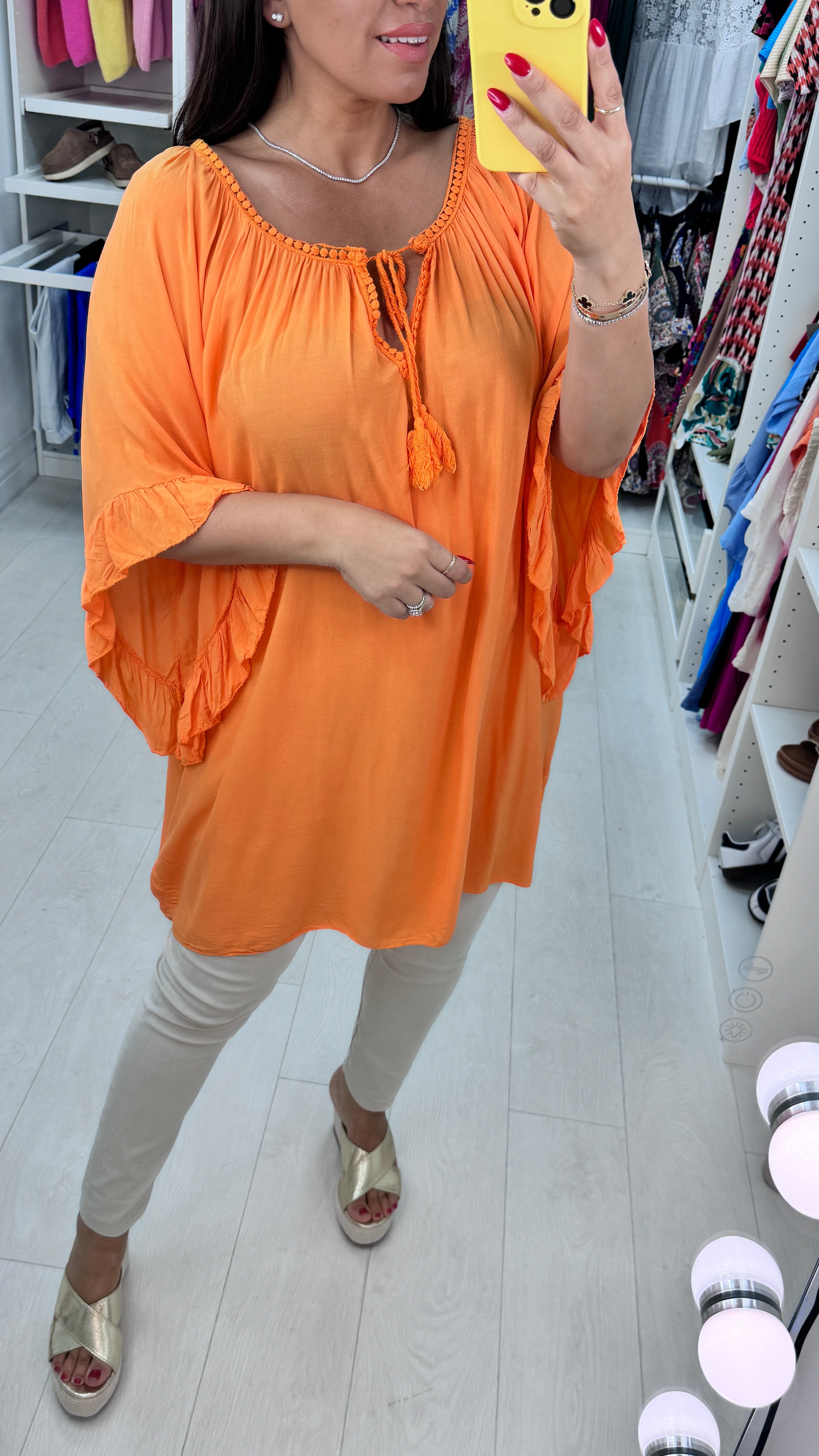 Valeria Crochet Neck Lightweight Top