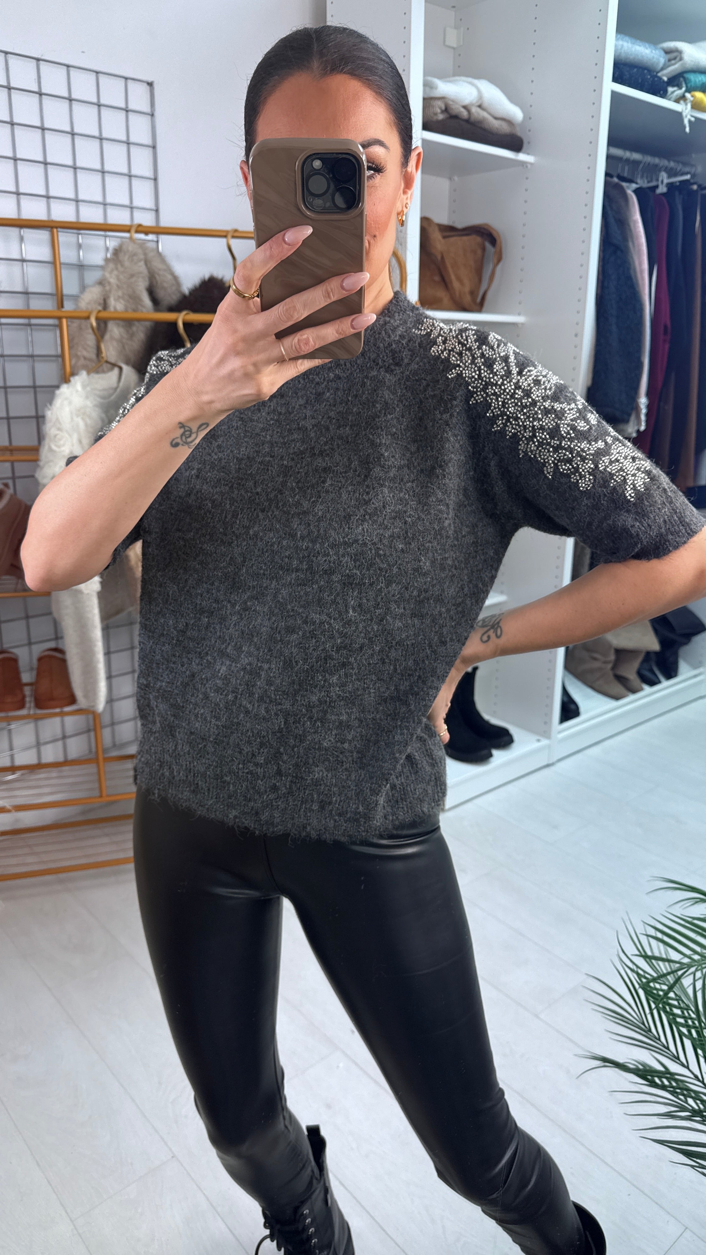 Morissa Plain Embellished Detail Super Soft Jumper