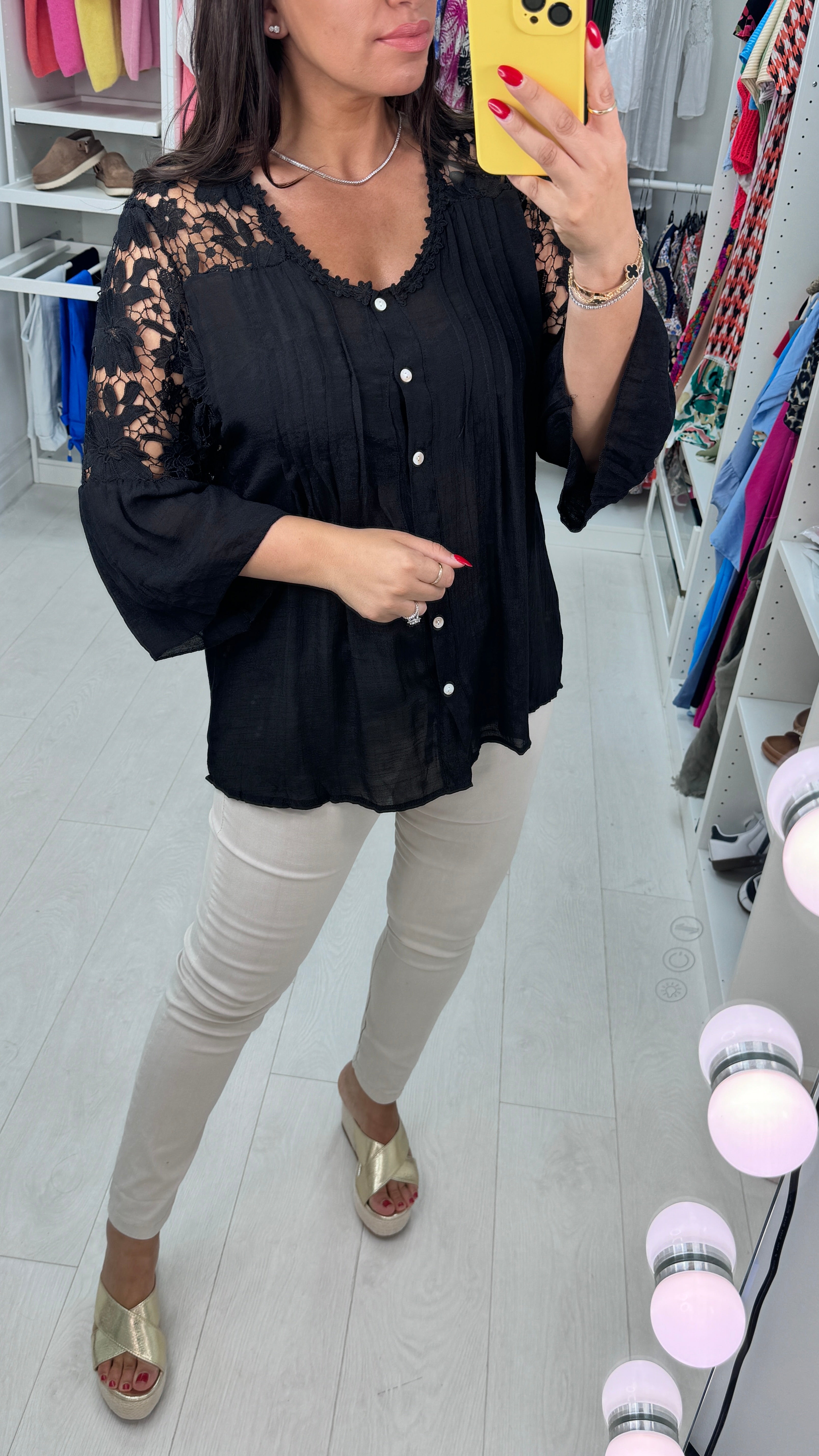 Cheyenne Plain Crochet Blouse