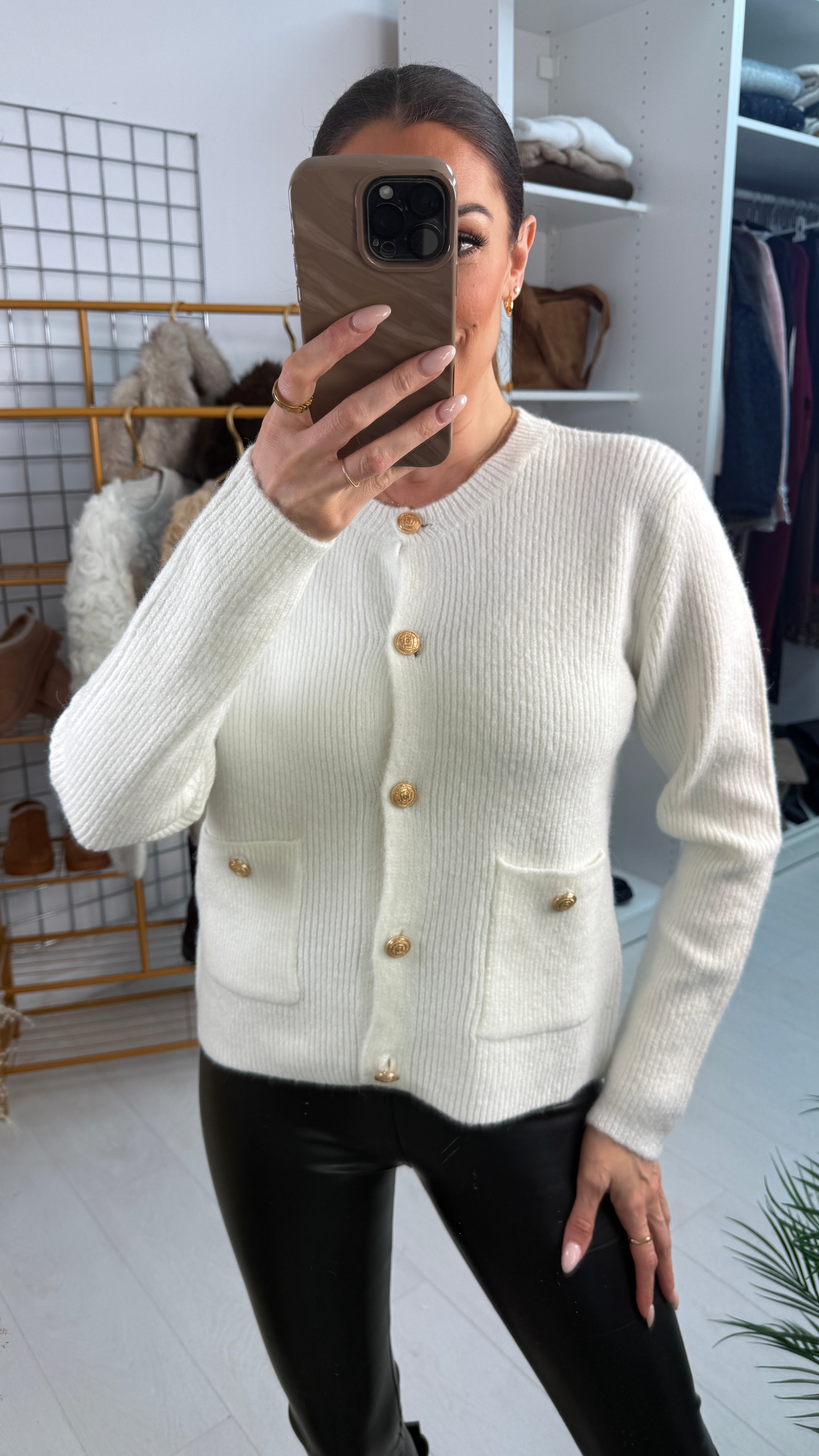 Calina Plain Supper Soft Button Front Cardigan