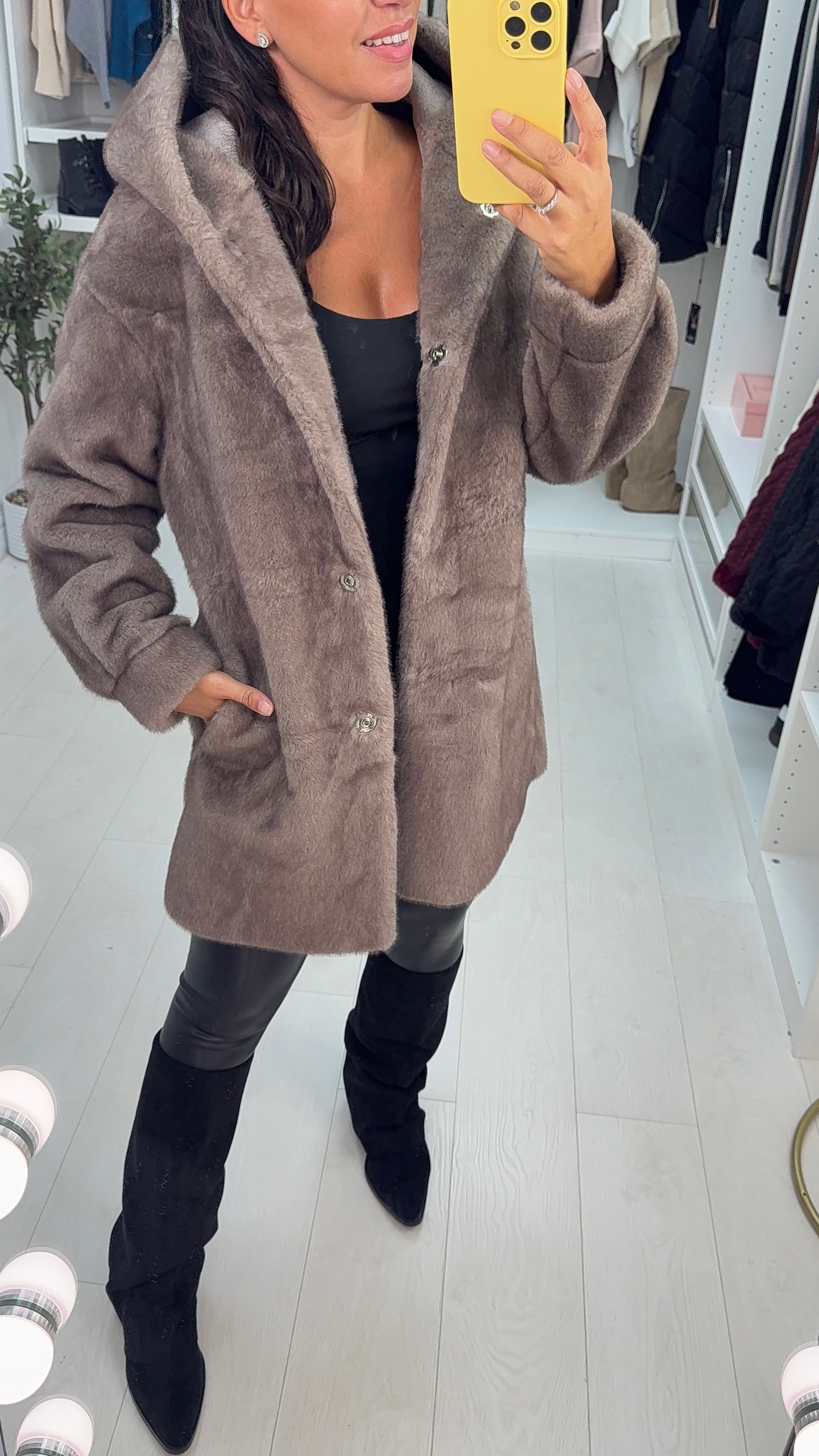 Jovina Faux Fur Hooded Coat