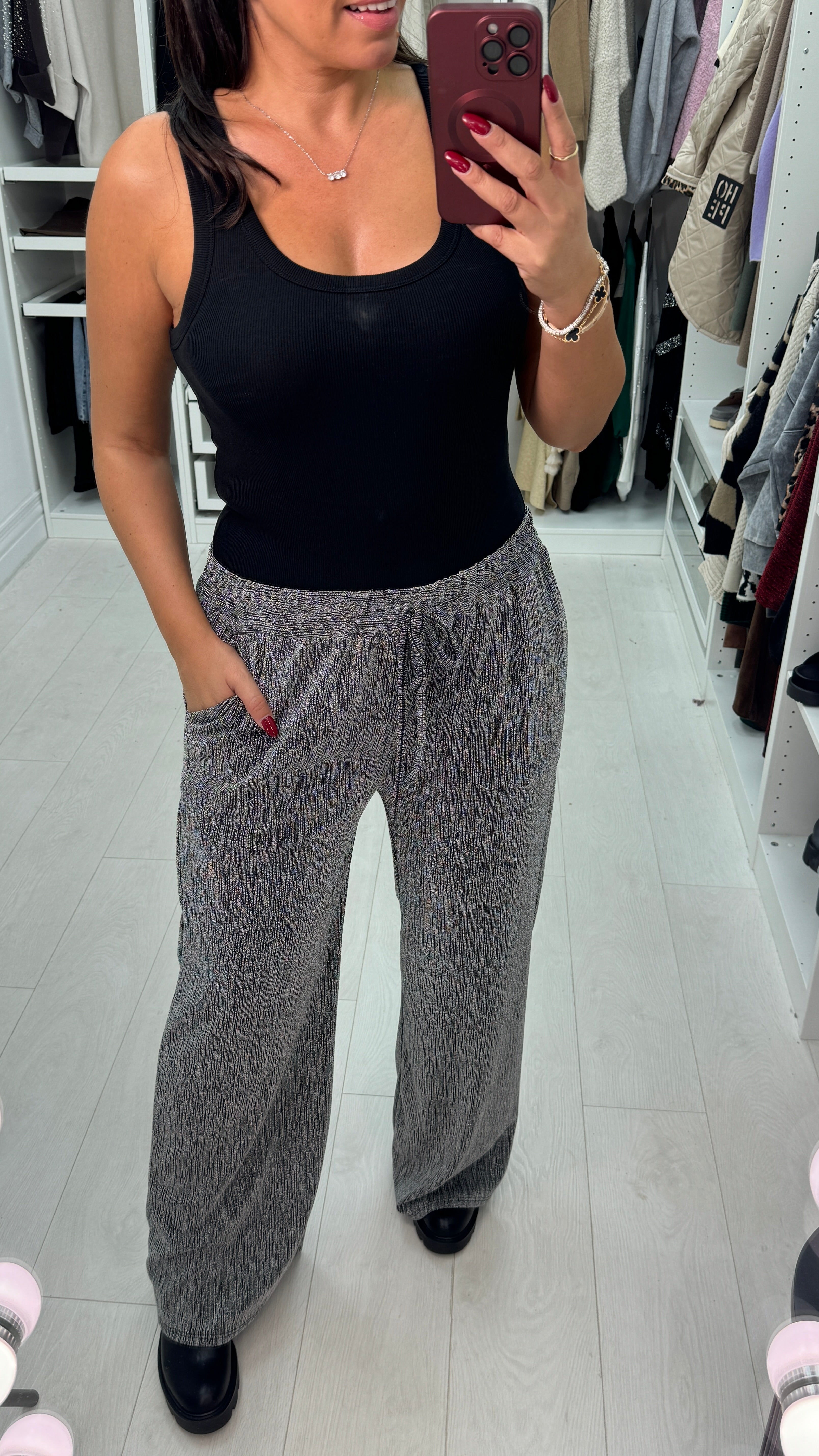 Layah Shimmer Flared Trousers