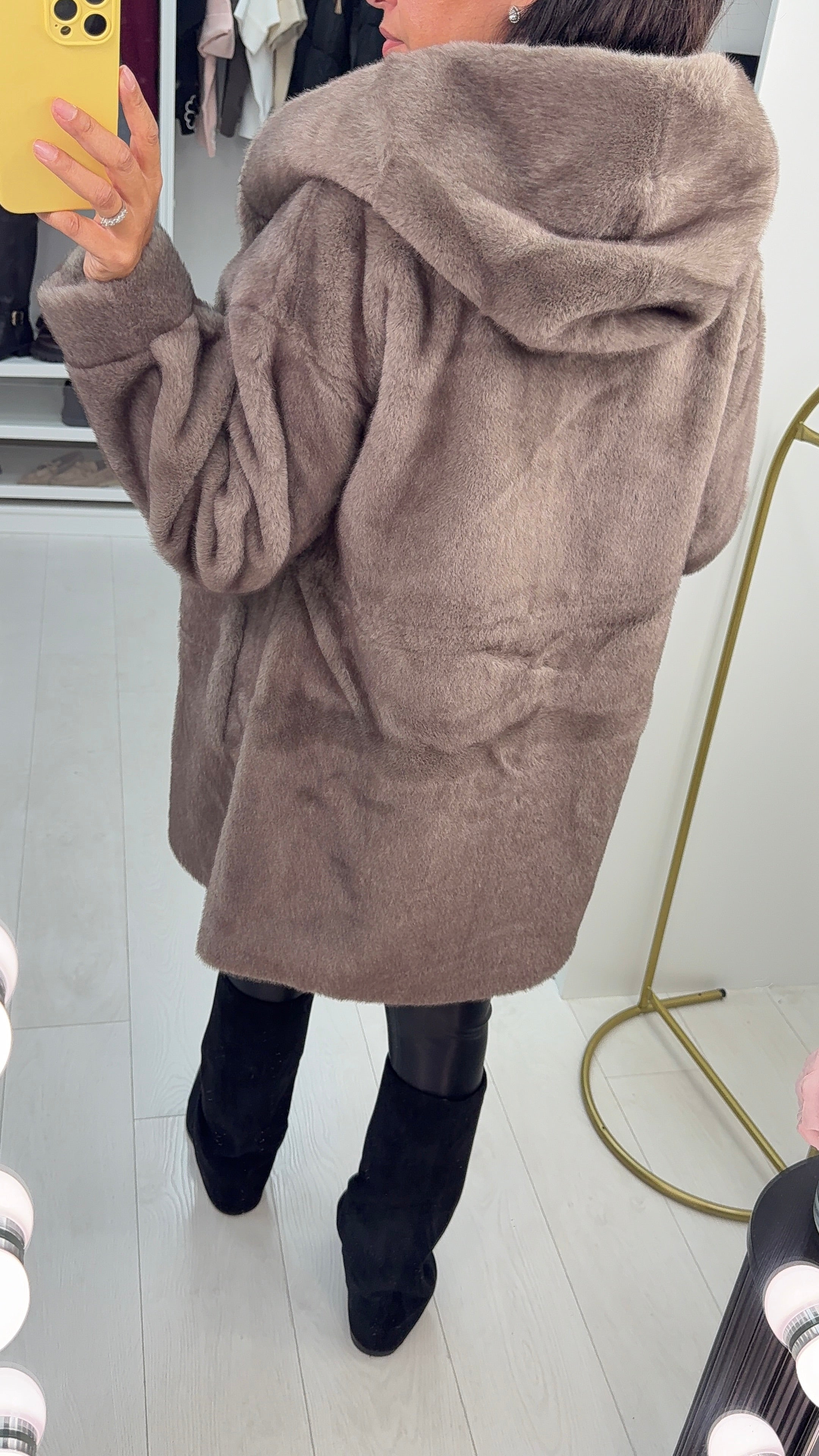 Jovina Faux Fur Hooded Coat