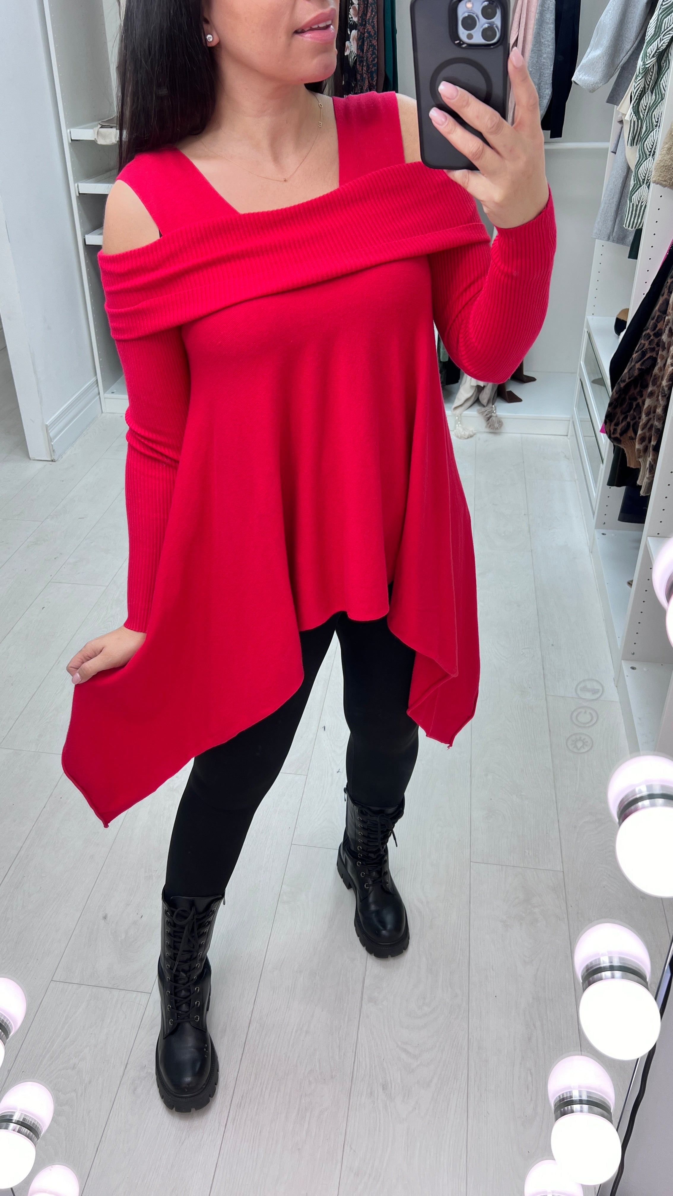 Malissa Drape Side Knitted Loose Fit Jumper