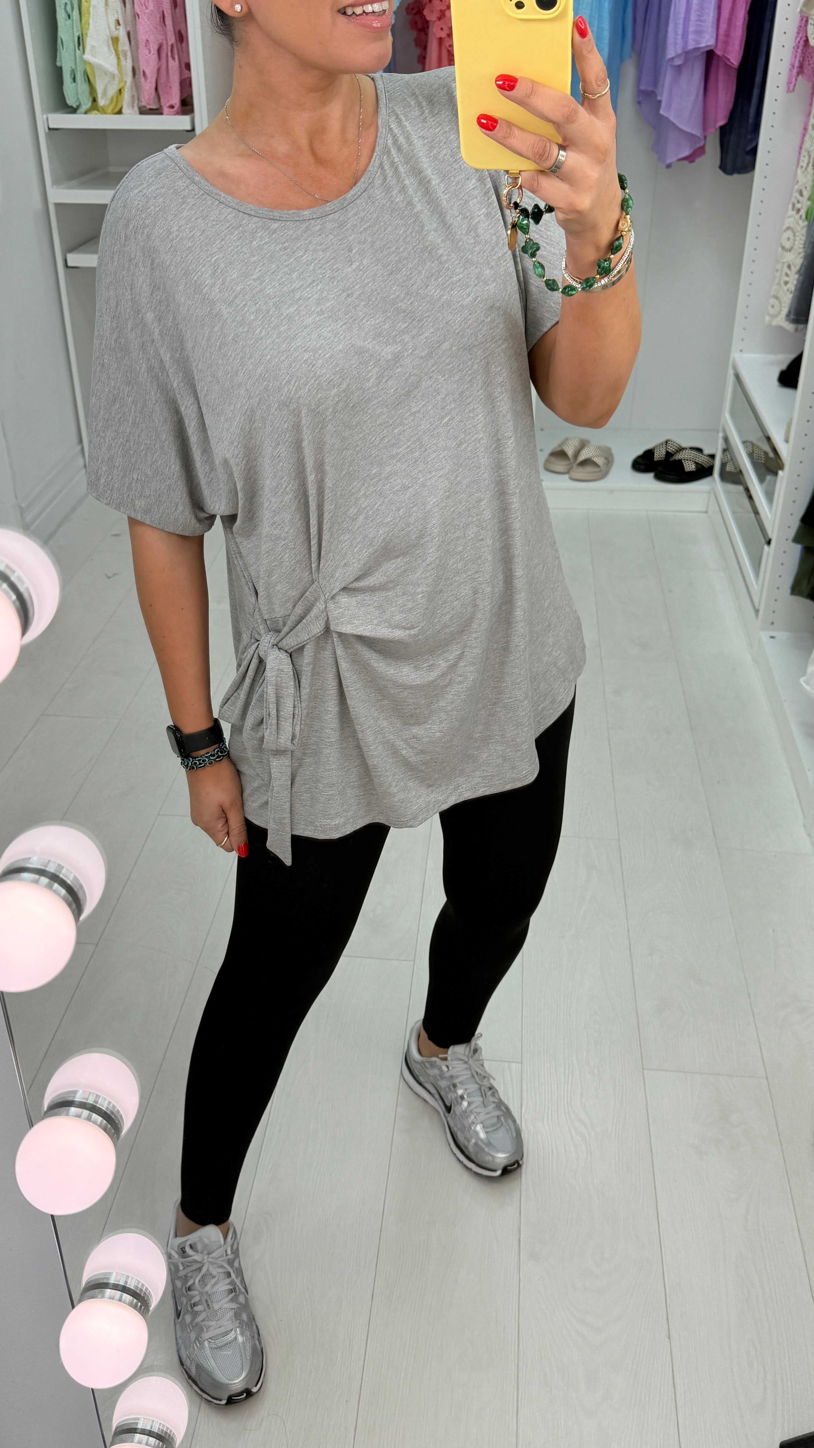 Serenity Plain Tie Front Longline T-shirt