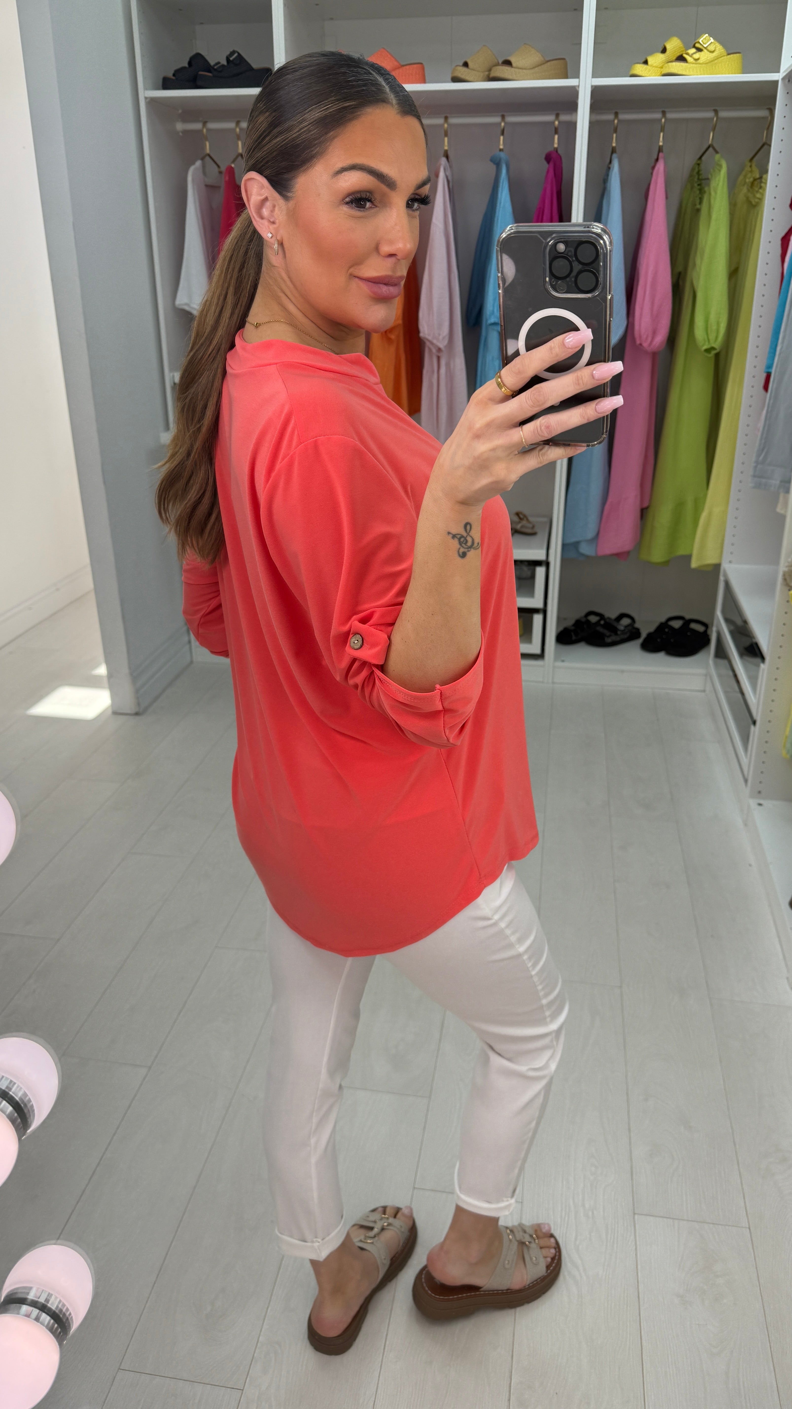 Romola Plain V-neck Top