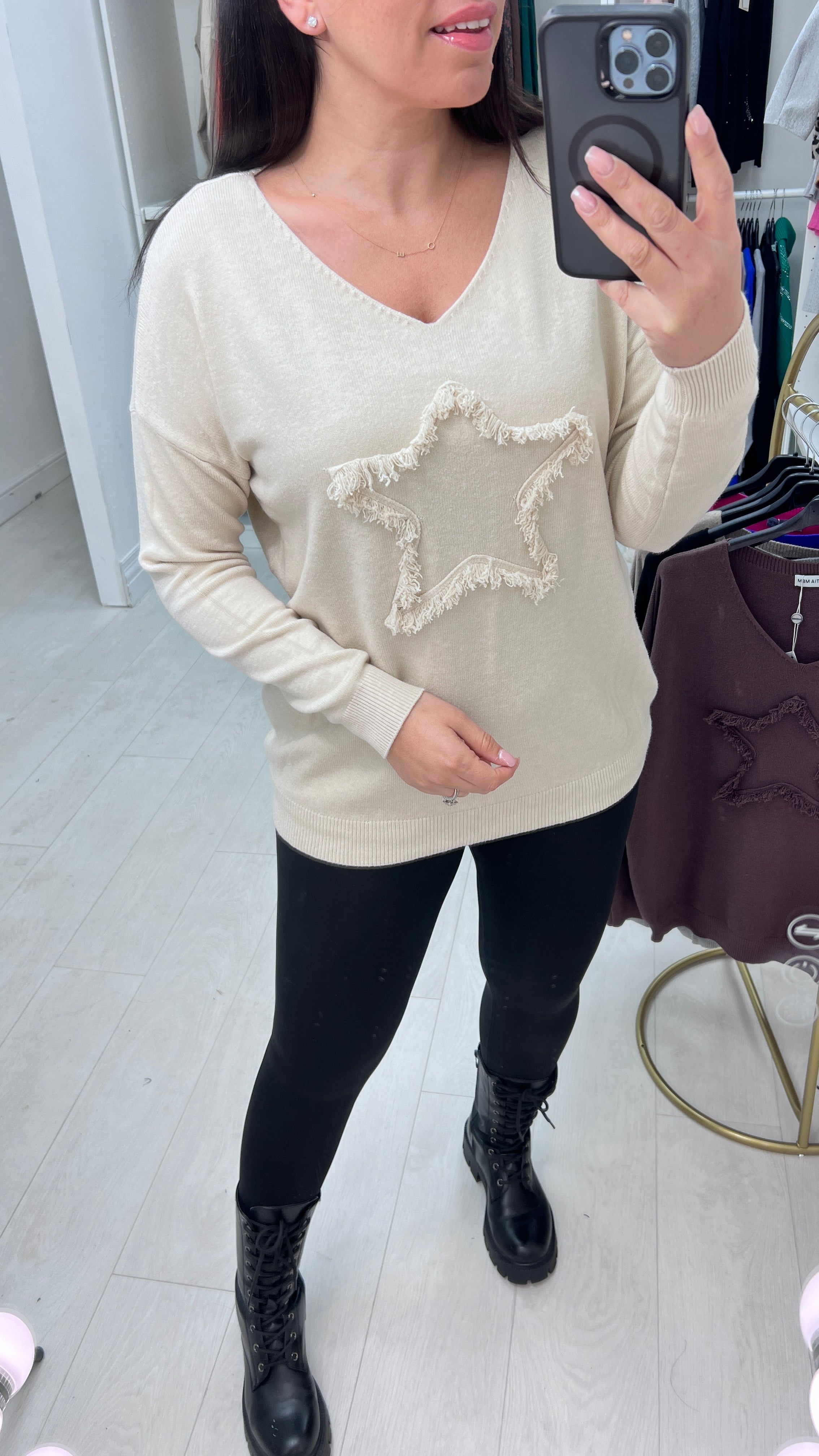 Xaria Frayed Star Detail Jumper