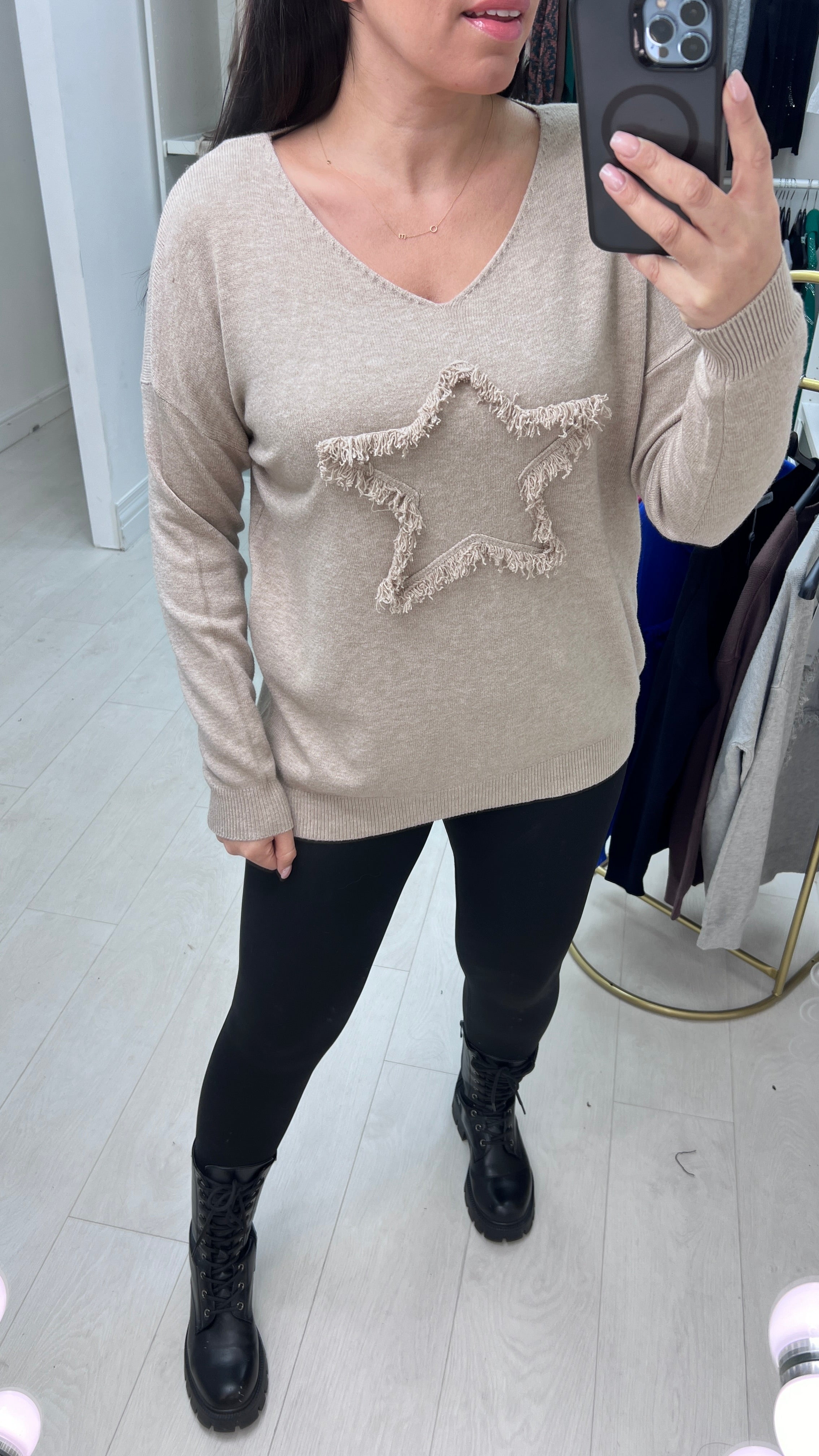 Xaria Frayed Star Detail Jumper