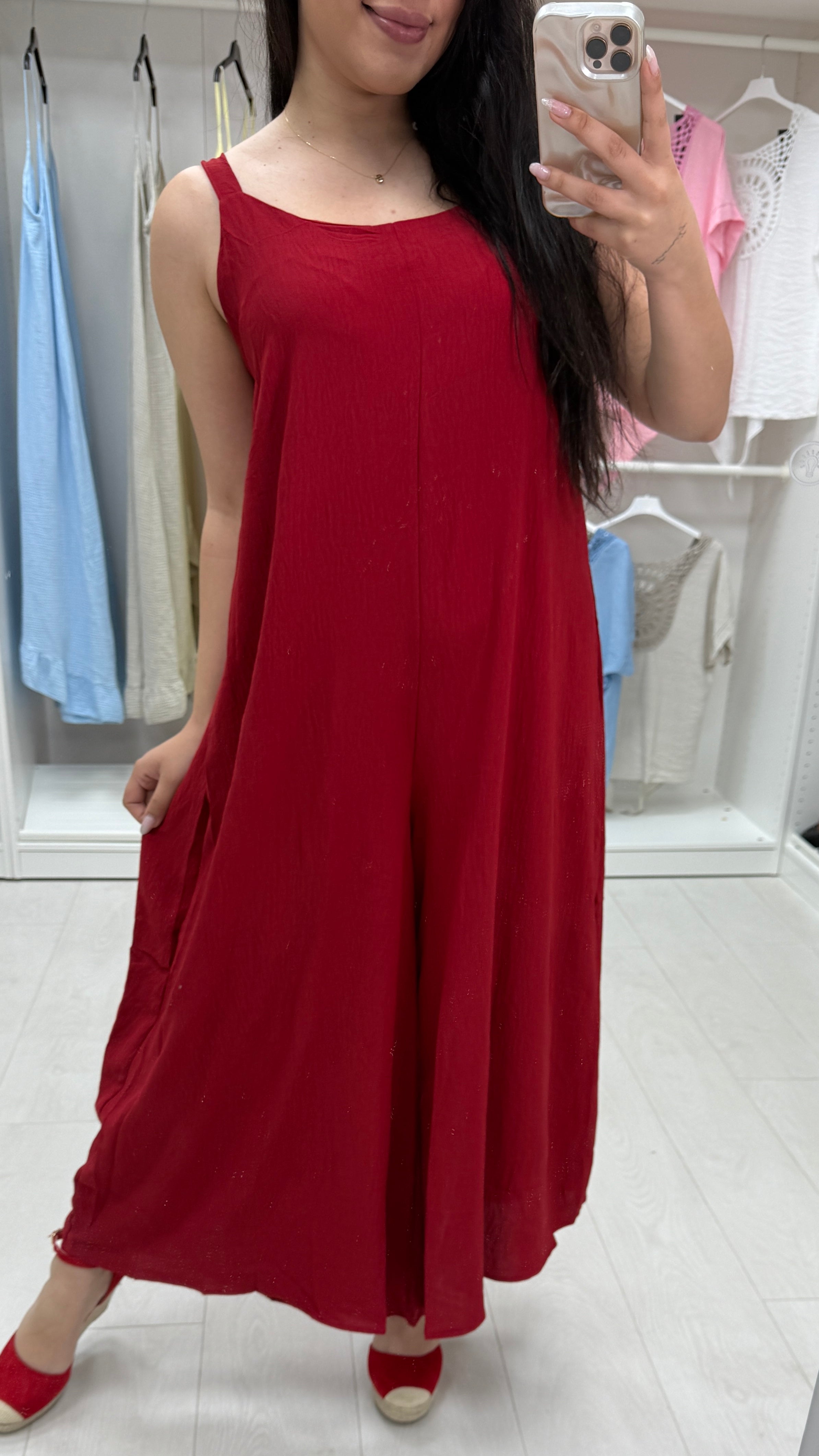 Zia Plain Wide Leg Loose Fit Jumpsuit