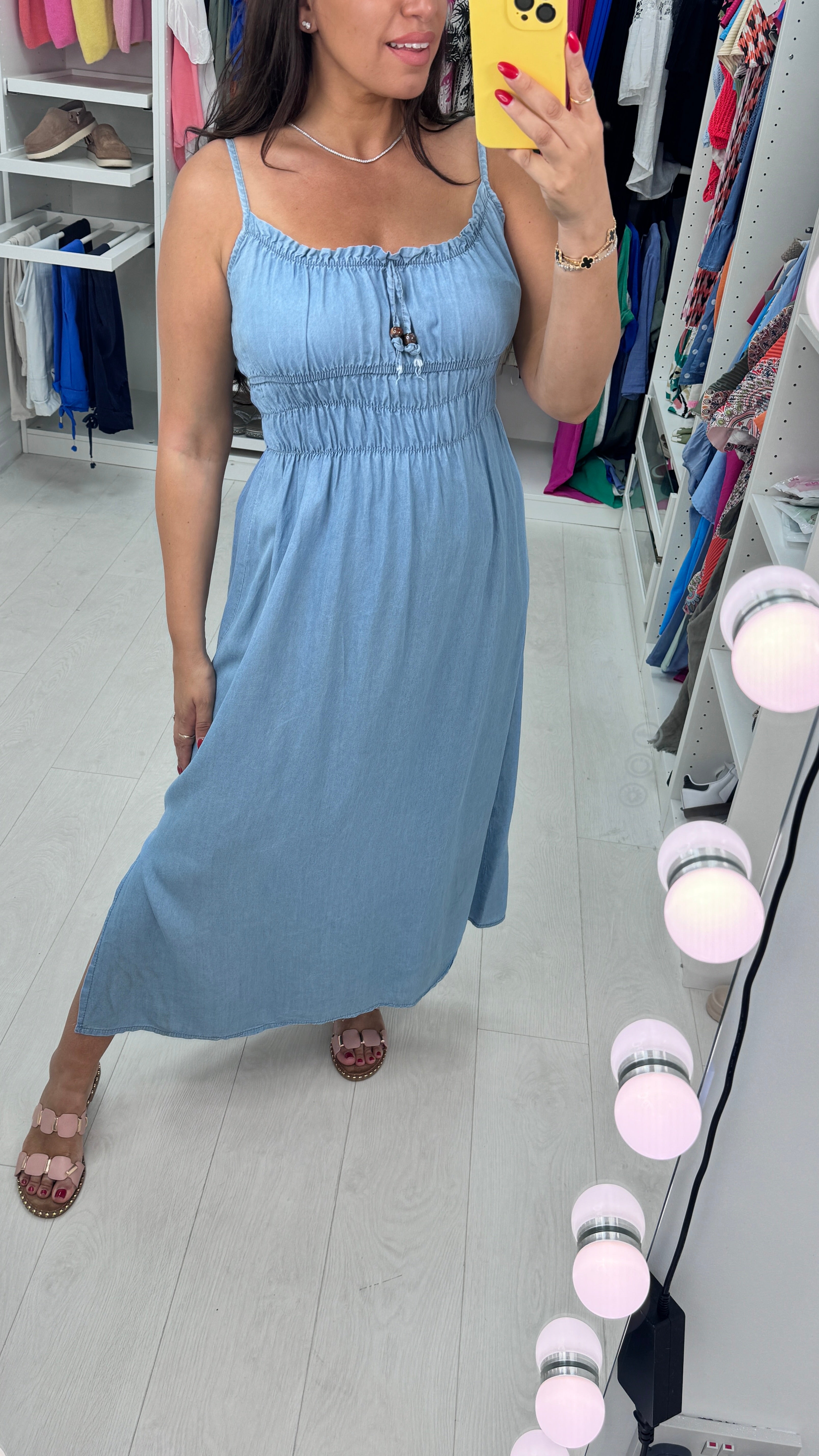 Lennay Denim Elasticated Bust Maxi Dress