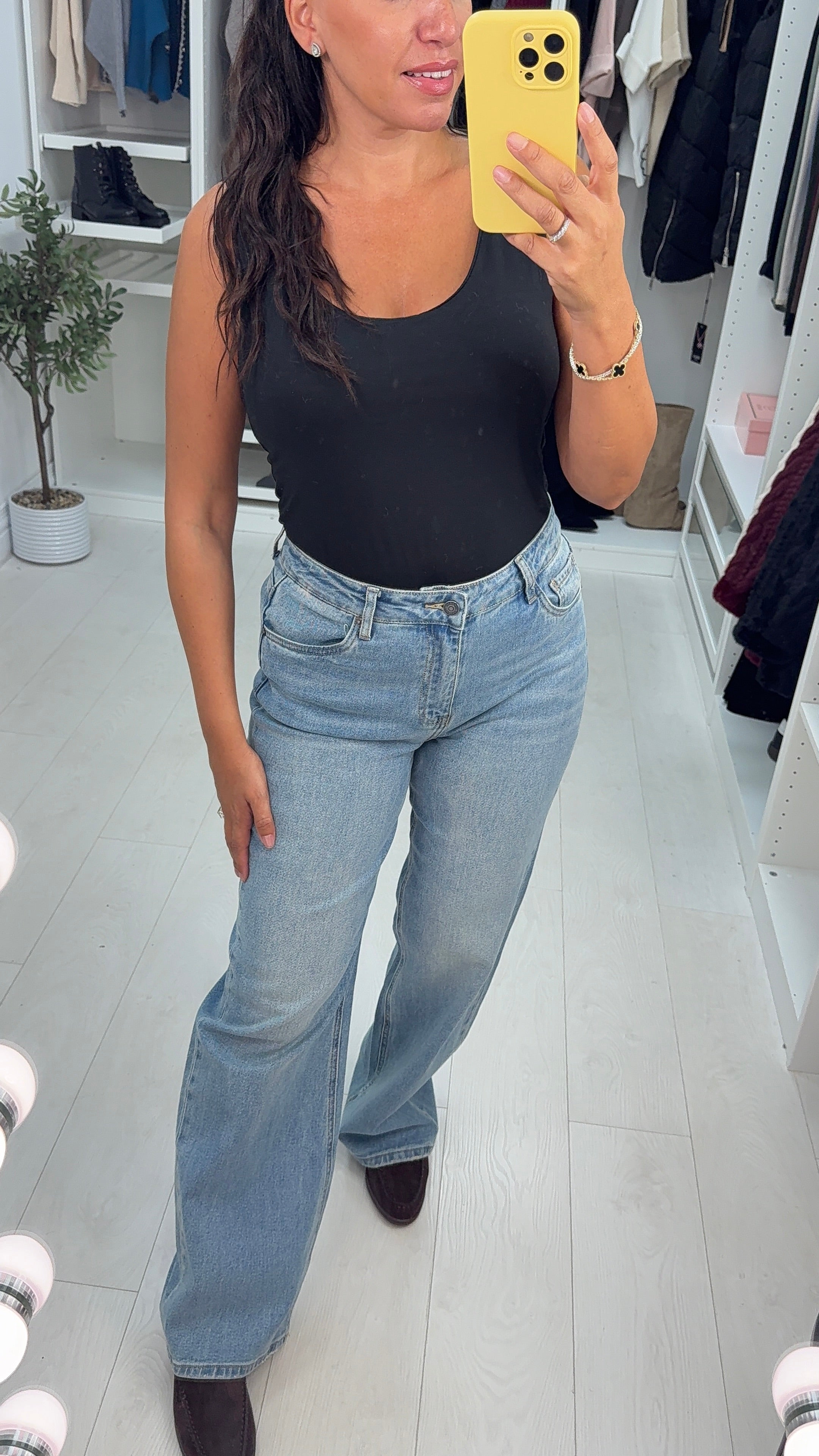 Rachelle High Waisted Straight Leg Jeans