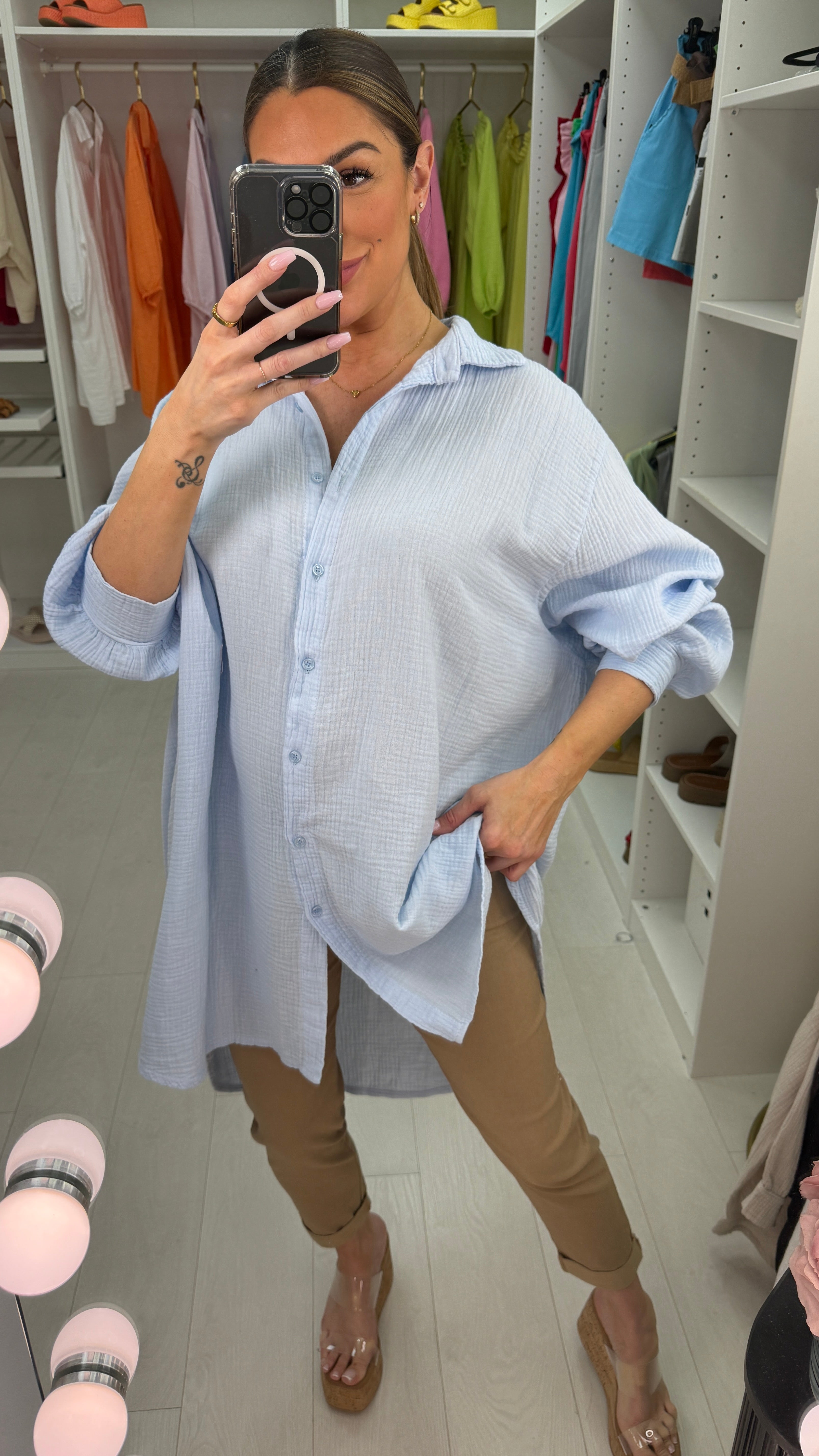 Cielo Loose Fit Cheesecloth Shirt