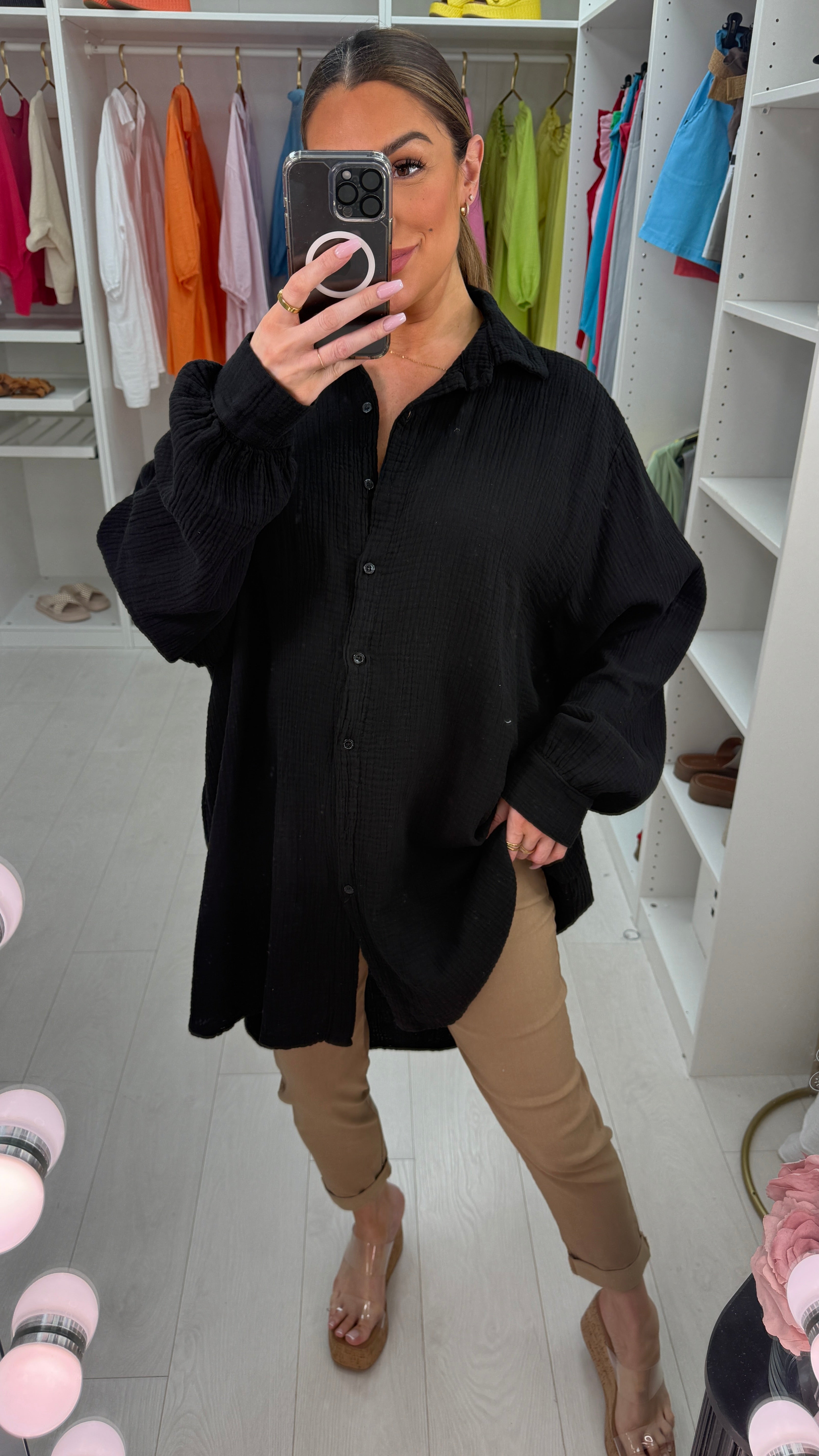 Cielo Loose Fit Cheesecloth Shirt