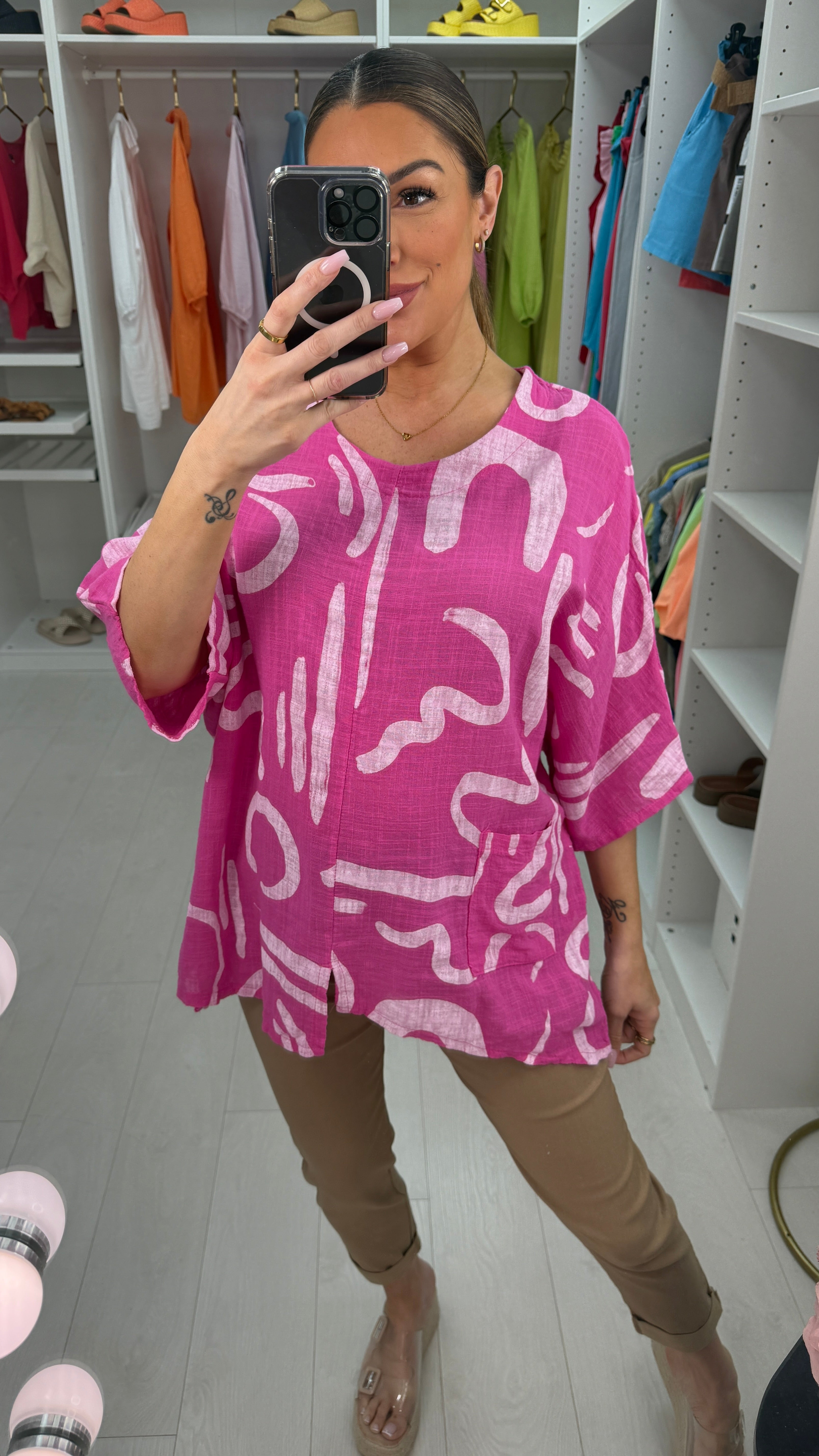 Kehlani Abstract Print Loose Fit Top